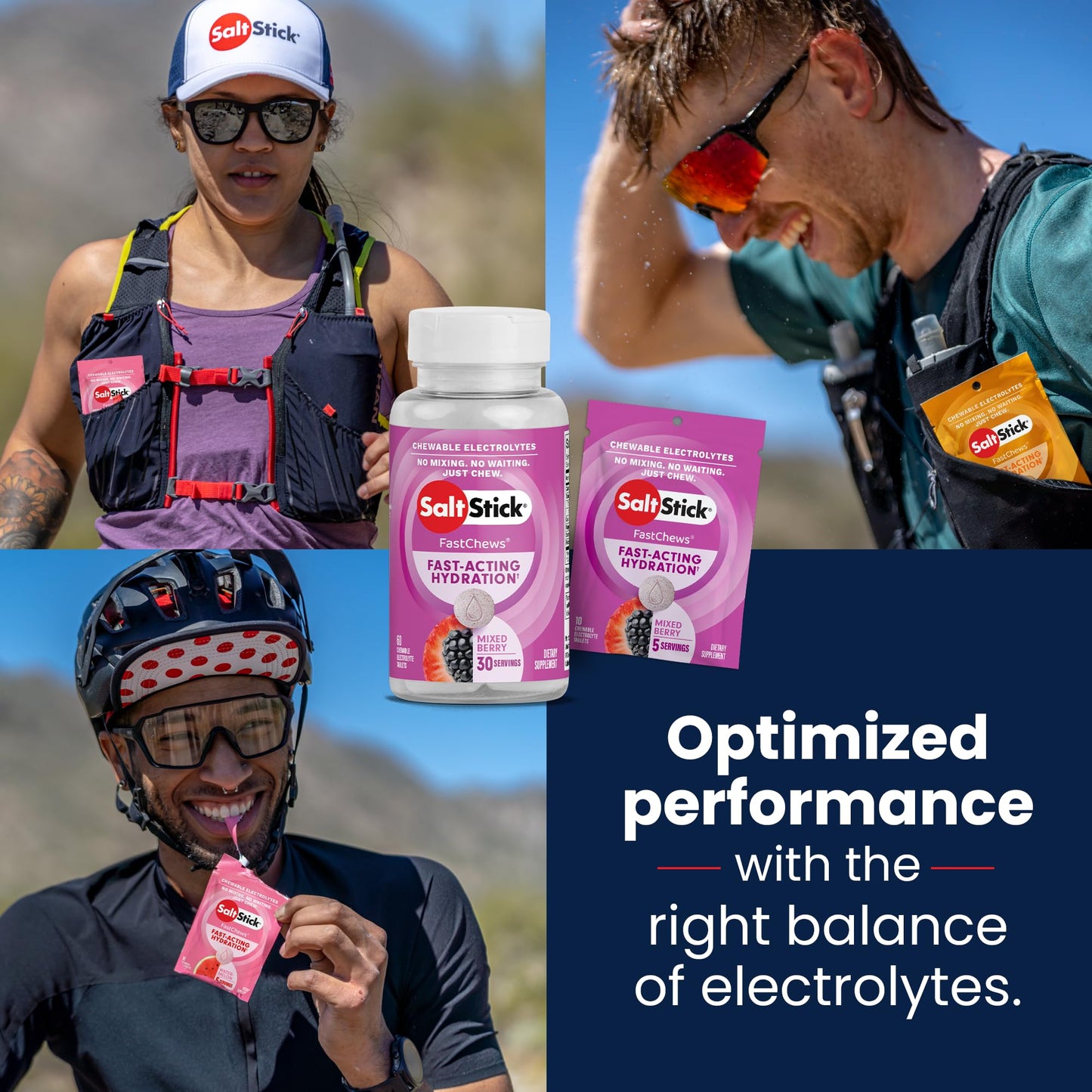 SaltStick Electrolyte FastChews Chewable Tablets, 120 Count