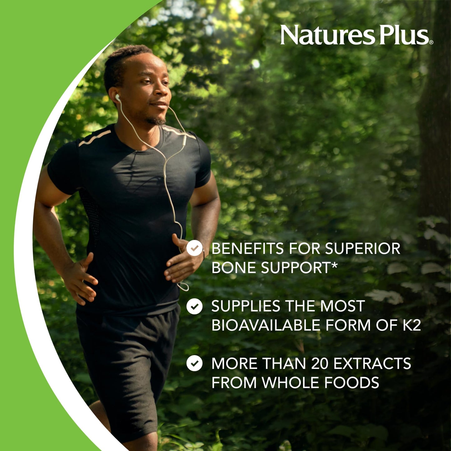 NaturesPlus Source of Life Garden Vitamin K2 Capsules, 60 Count