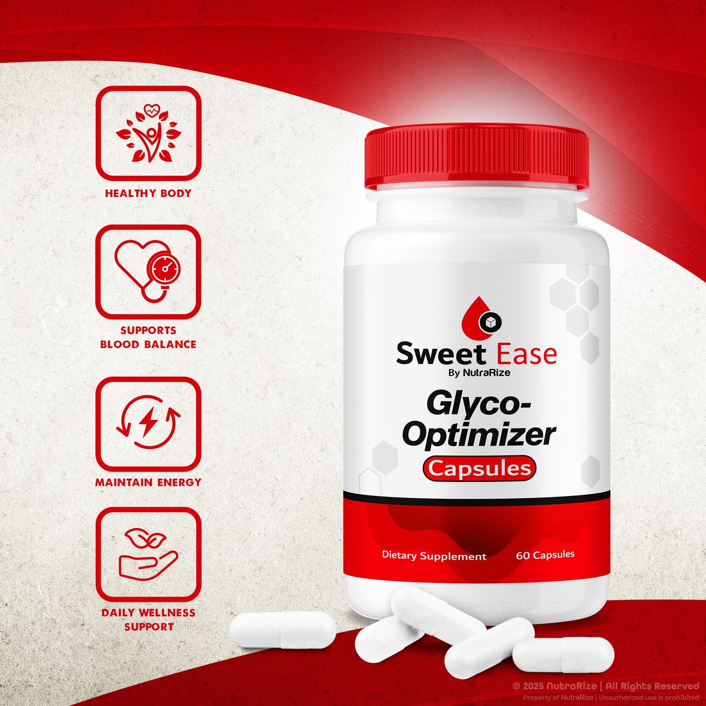 NutraRize Sweet Ease Glyco Optimizer Capsules, 300 Capsules