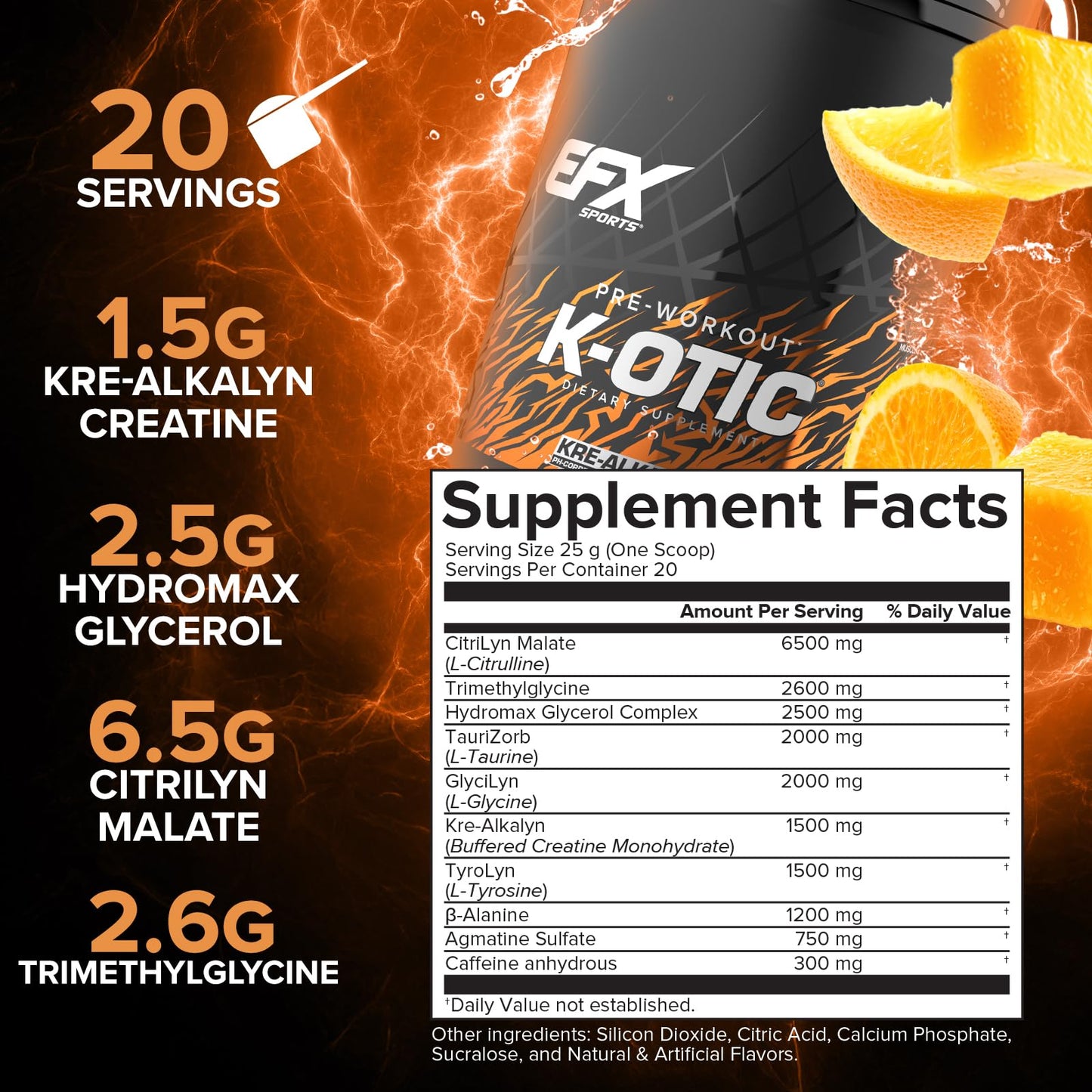 EFX Sports K-OTIC Pre Workout Powder 17.64