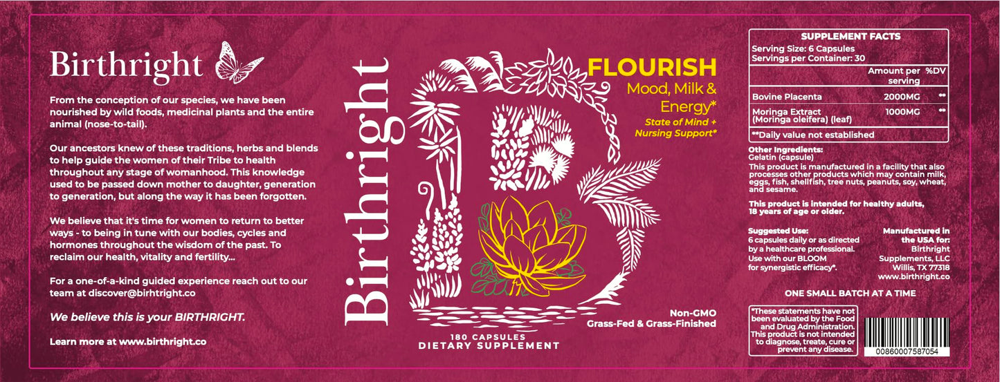 Birthright Flourish Lactation Support Capsules, 180 Capsules
