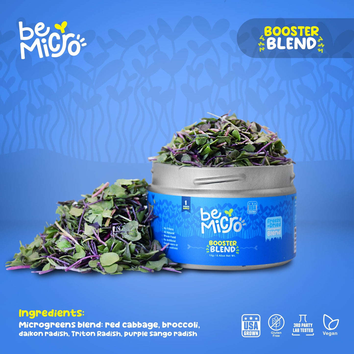 BeMicro Whole Food Microgreens Powder 0.42 oz
