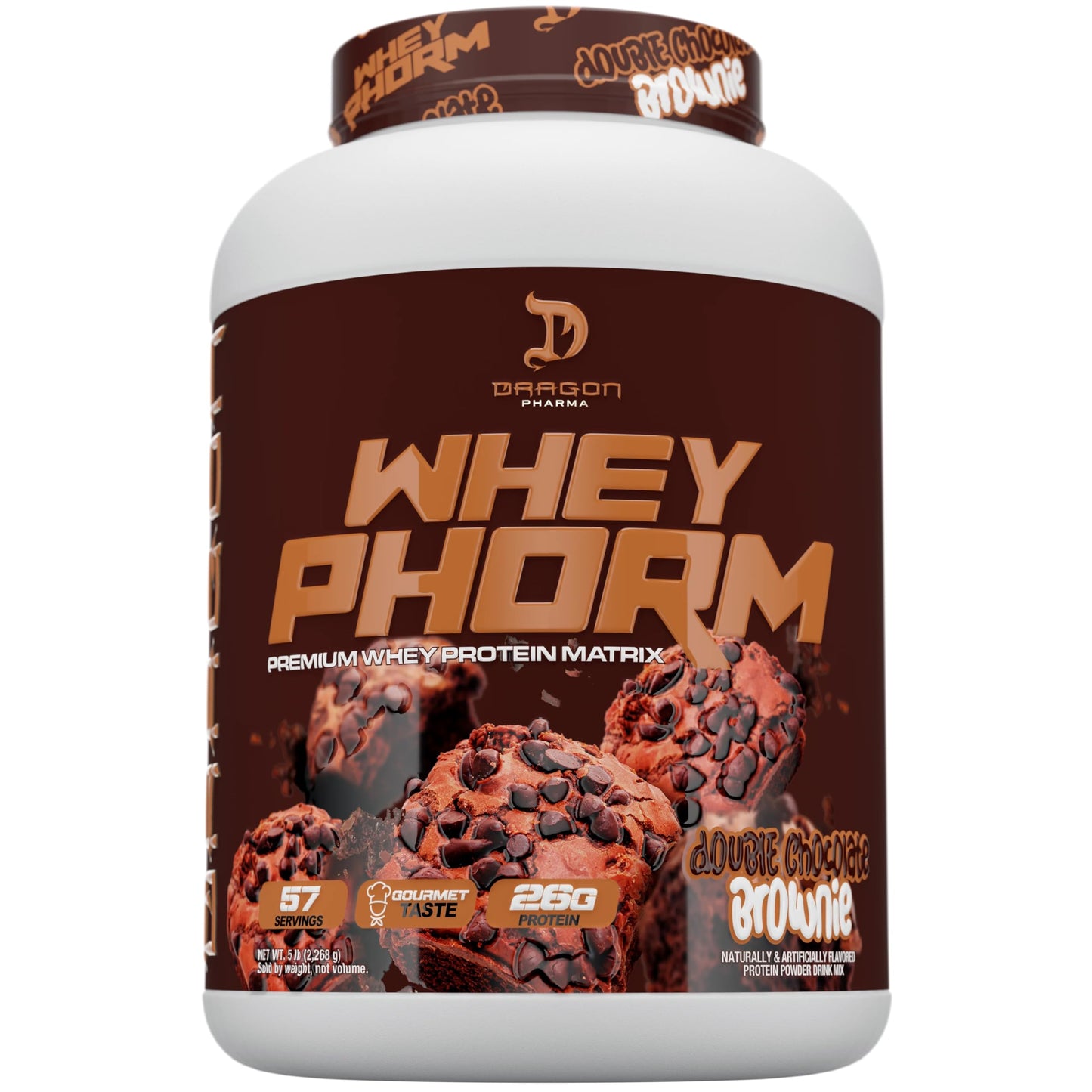 DRAGON PHARMA WheyPhorm Whey Protein Blend Powder, Double Chocolate Brownie, 32 Servings