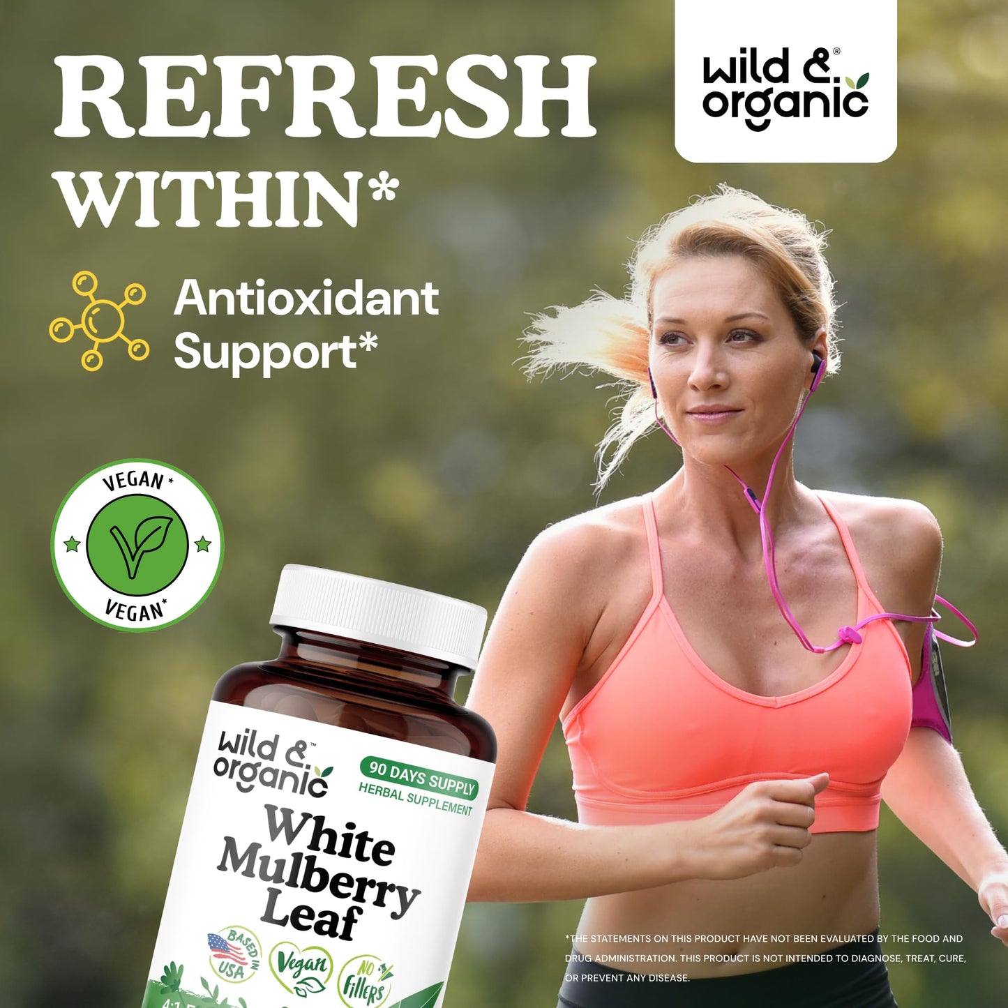 Wild & Organic White Mulberry Leaf Extract Capsules, 90 Count