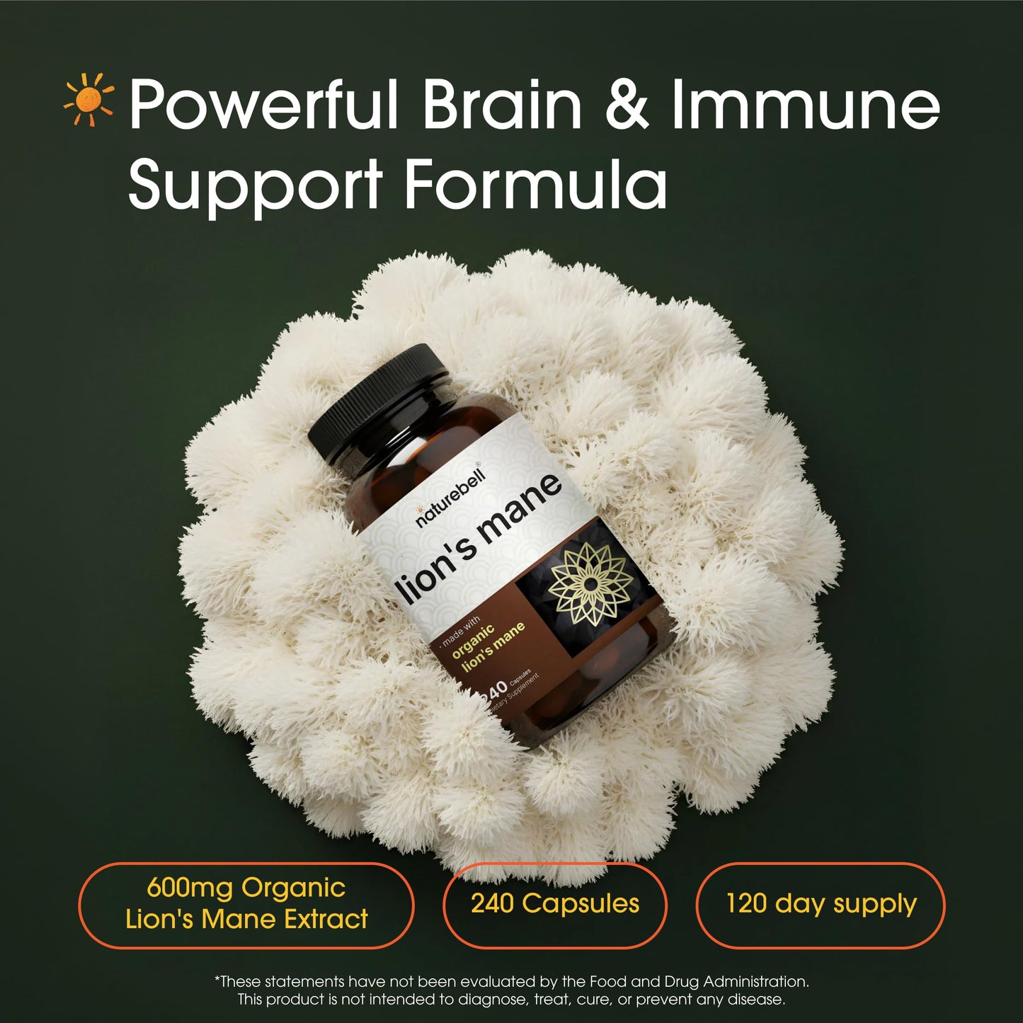 NatureBell Lion’s Mane 240 Capsules