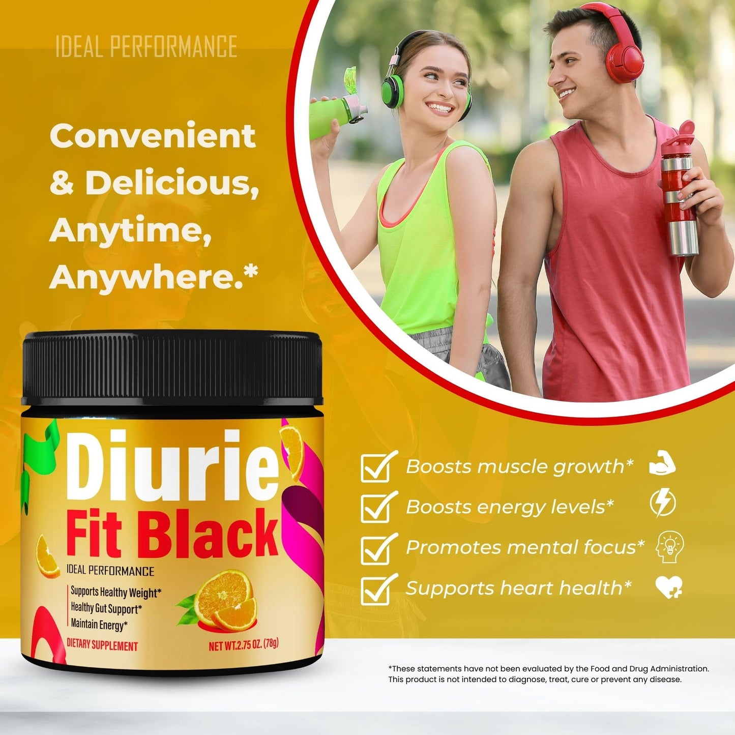 IDEAL PERFORMANCE Diurie Fit Advanced Formula Powder 13.75 oz