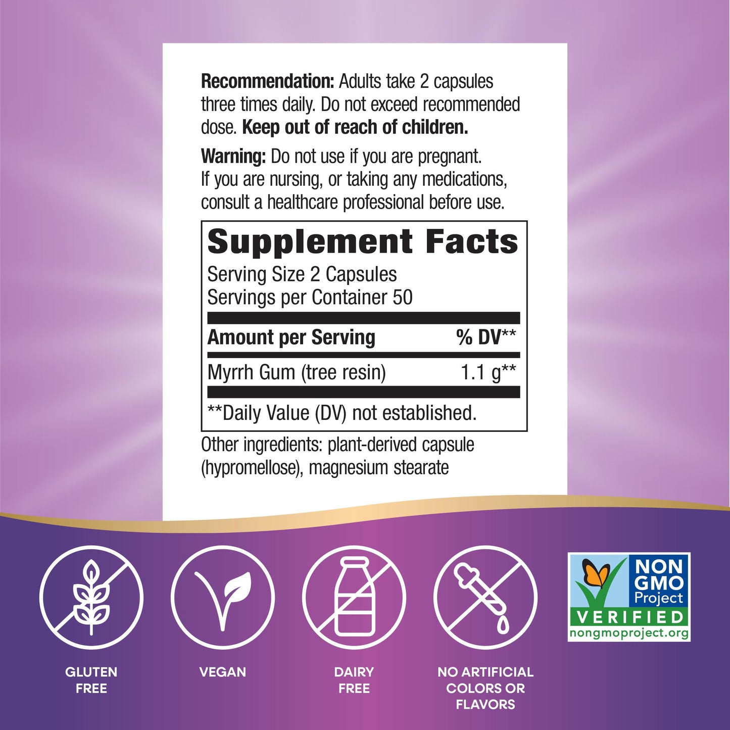 Nature's Way Myrrh Gum Tree Resin Capsules 100 Capsules