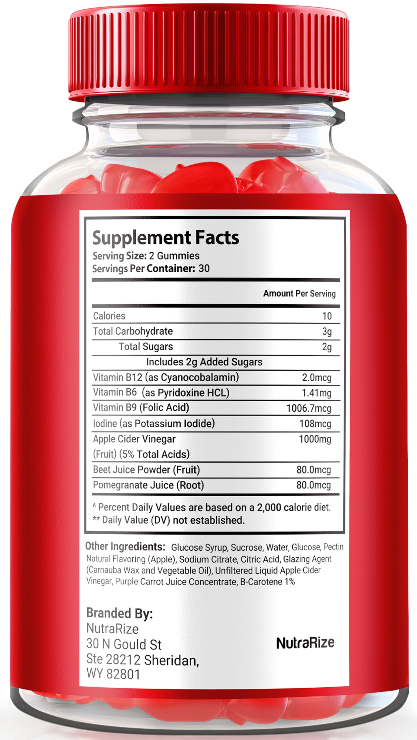 NutraRize Keto ACV Gummies, 120 Gummies