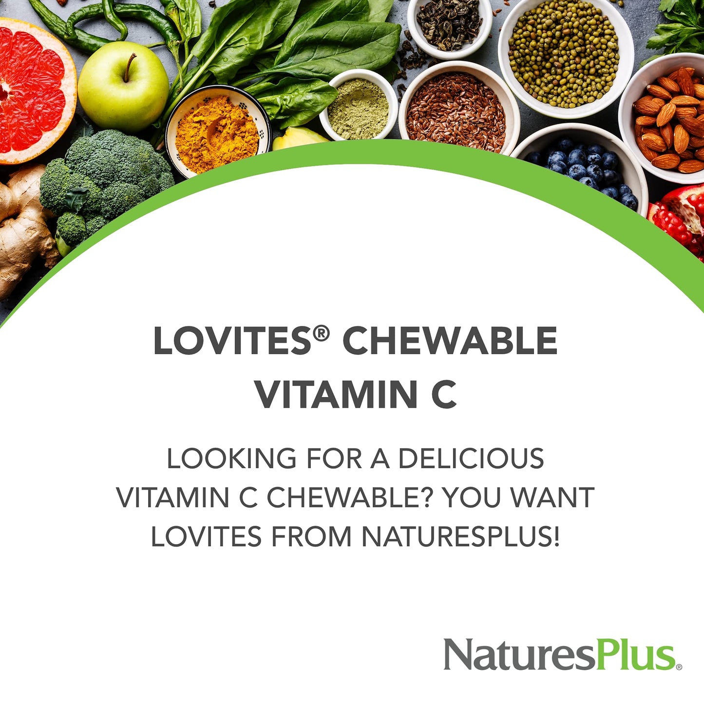 NaturesPlus Lovites Vitamin C Tablets, 90 Count