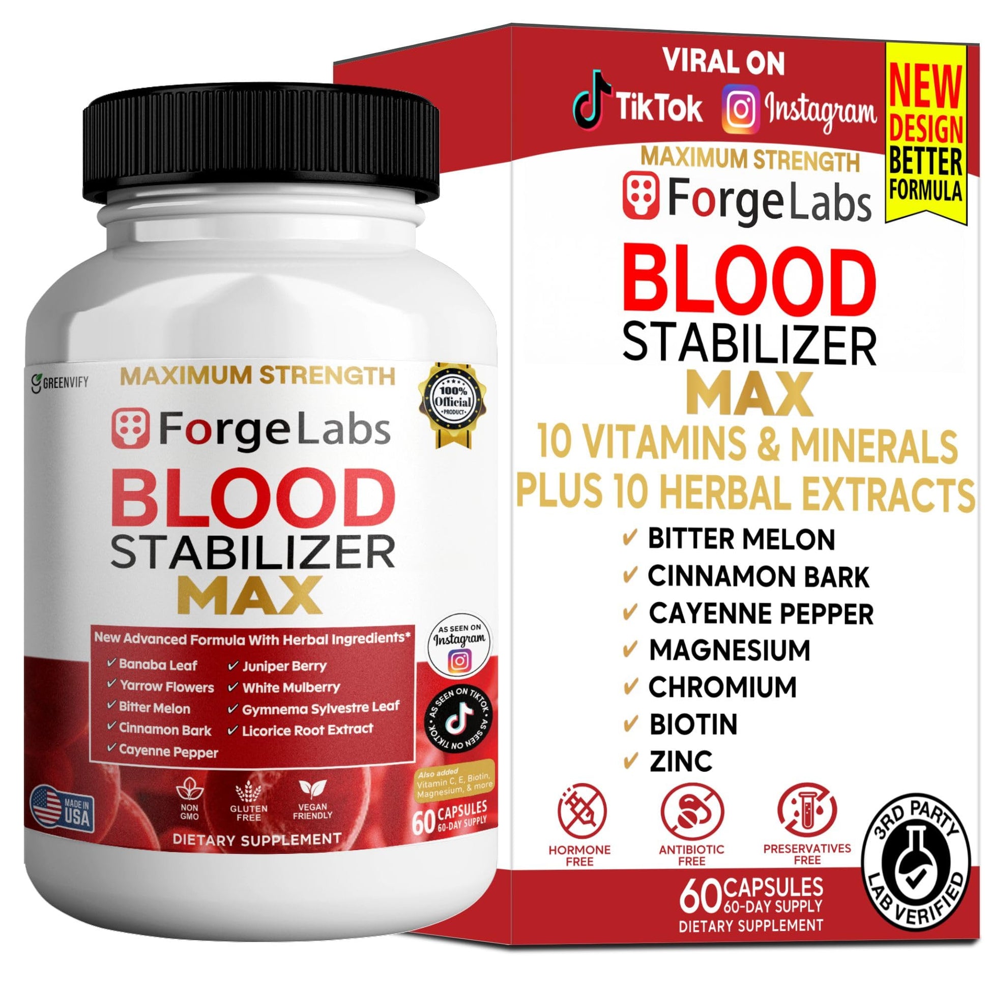 GREENVIFY ForgeLabs Blood Stabilizer Max Capsule, 60 Veggie Capsules