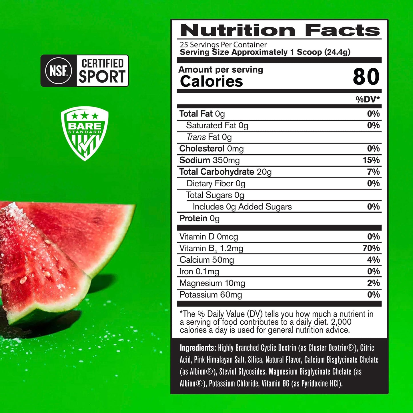 Bare Performance Nutrition BPN G.1.M Go One More Sport Endurance Training Fuel Carbohydrate & Electrolytes Powder Formula, Salted Watermelon, 22 Servings