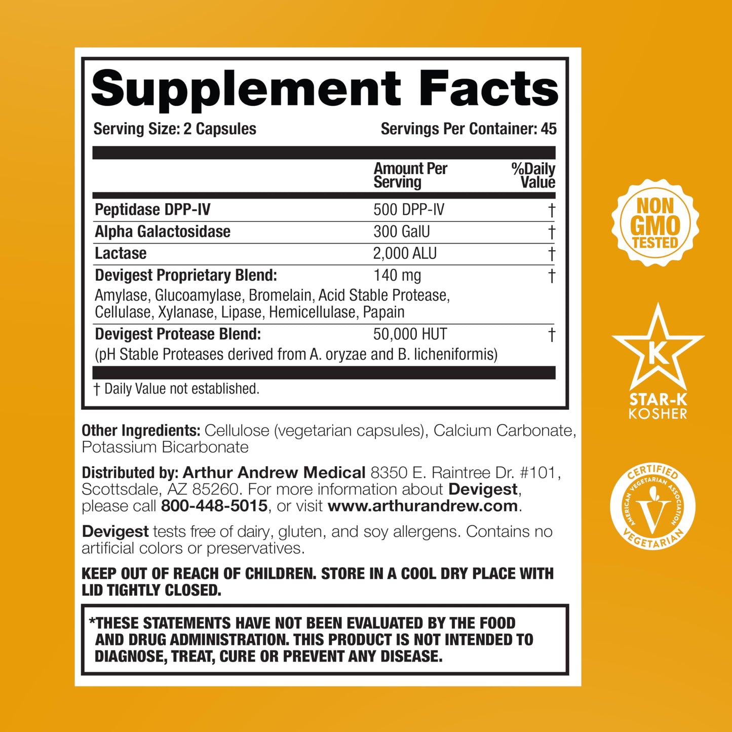 Arthur Andrew Medical Devigest Capsules 90 Count