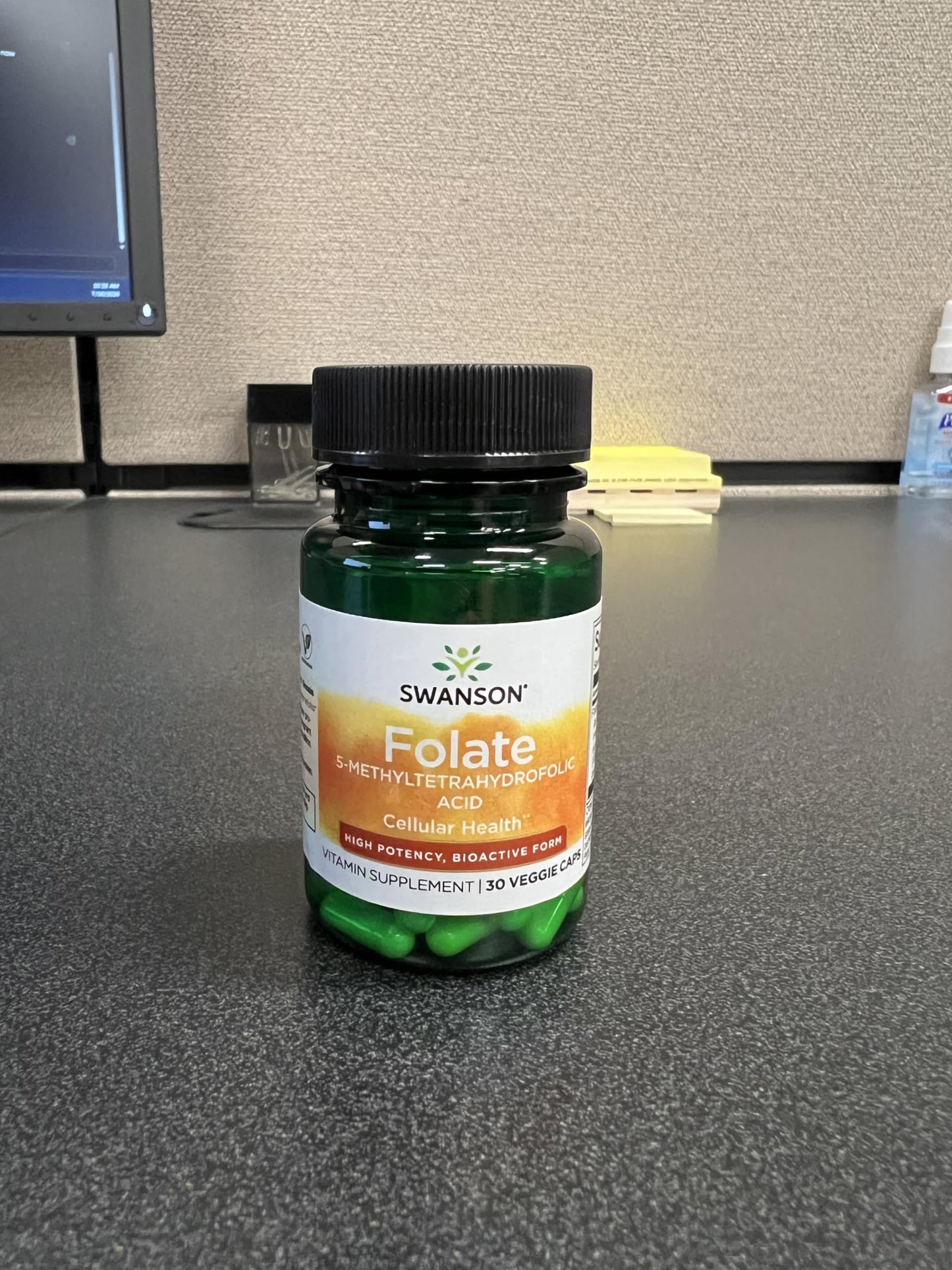 Swanson Folate 5-Methyltetrahydrofolic Acid - High Potency, Bioactive Form 800 mcg DFE Capsules, 120 Count