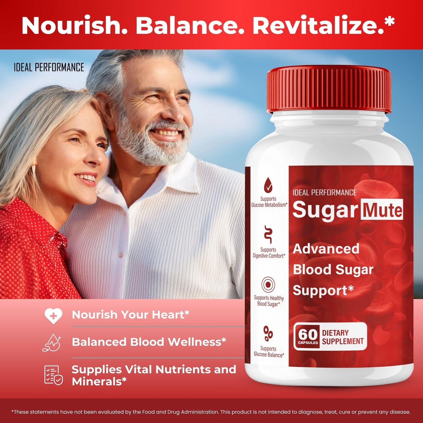 Ideal Performance SugarMute Blood Sugar Support Capsules, 60 Count