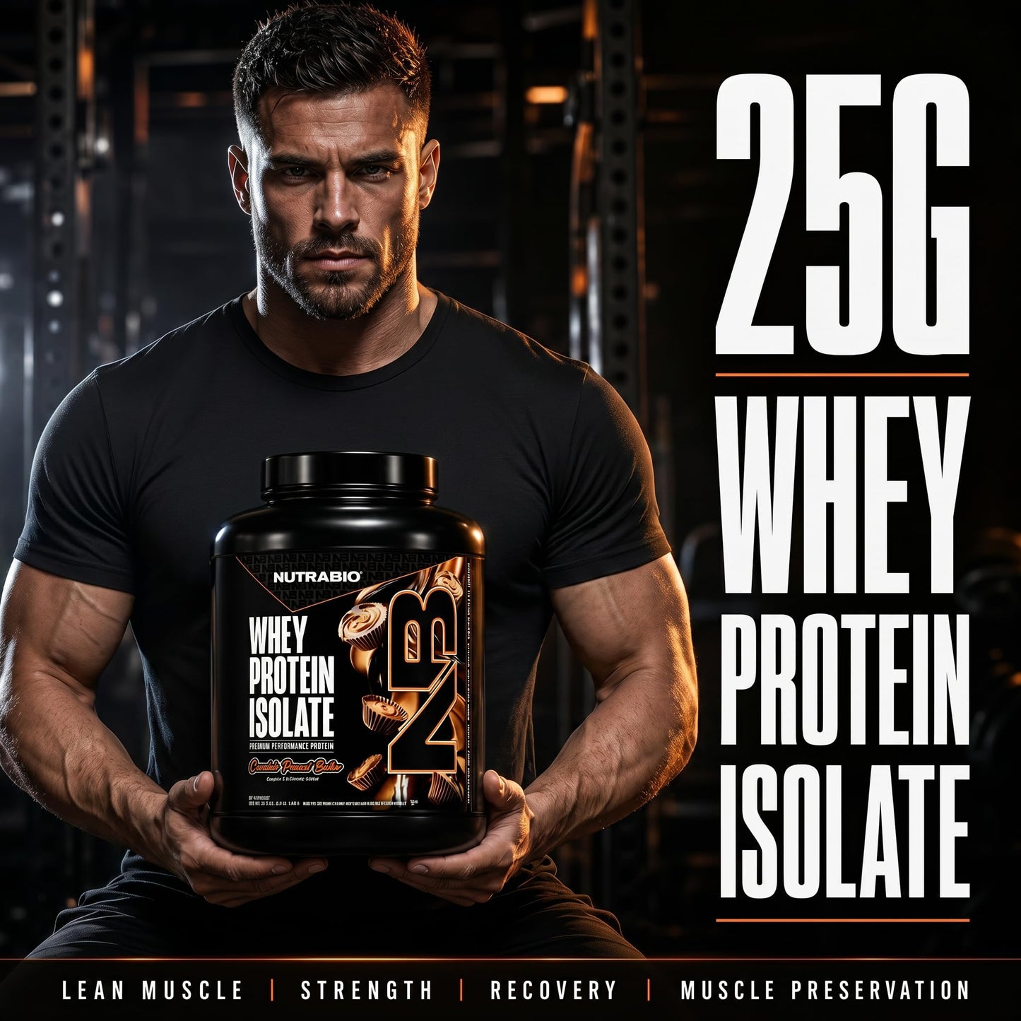 NutraBio 100% Whey Protein Isolate Protein Powder, Chocolate Peanut Butter, 5 Lbs, 80 Servings