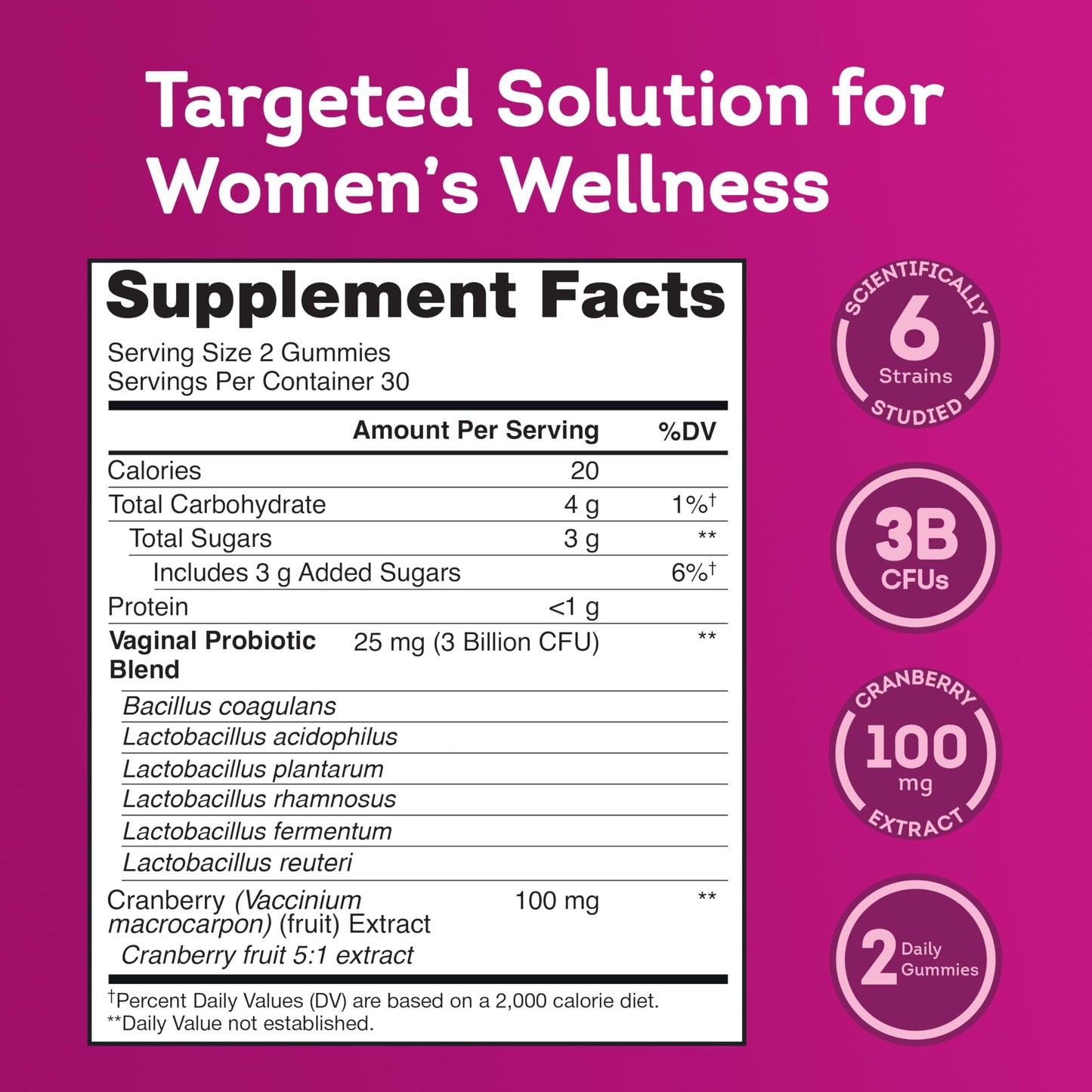 Florawell Vaginal Probiotic for Women 60 Gummies