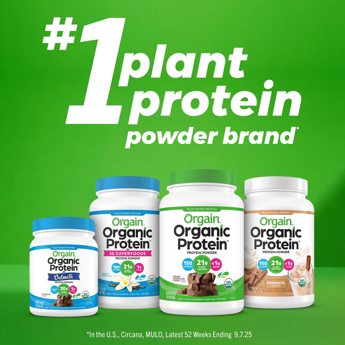 Orgain Organic Vegan 21g Protein Powder, Horchata, 2.03 lb