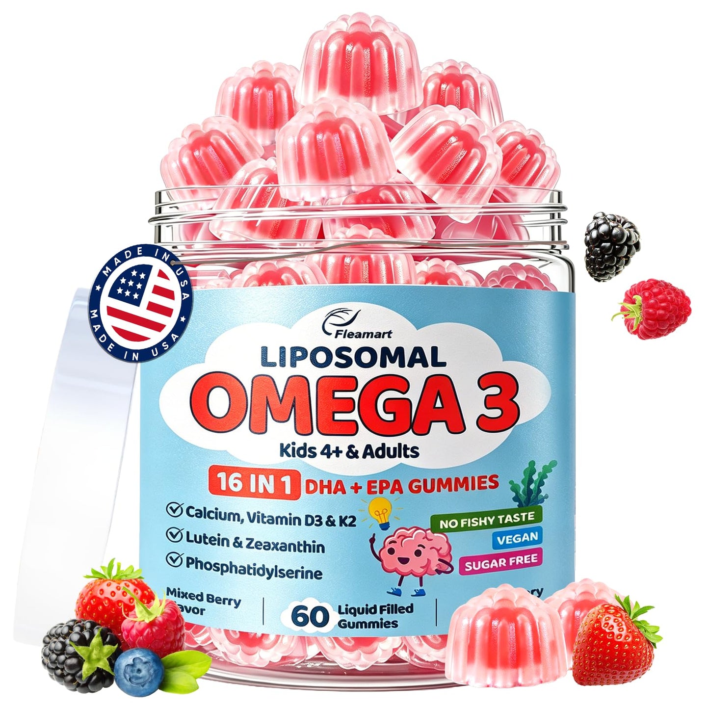 Fleamart Omega 3 Gummies 60 Count