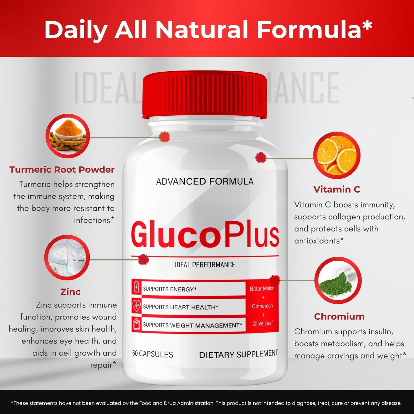 IDEAL PERFORMANCE Gluco Plus Advanced Blood Formula Capsules, 300 Count