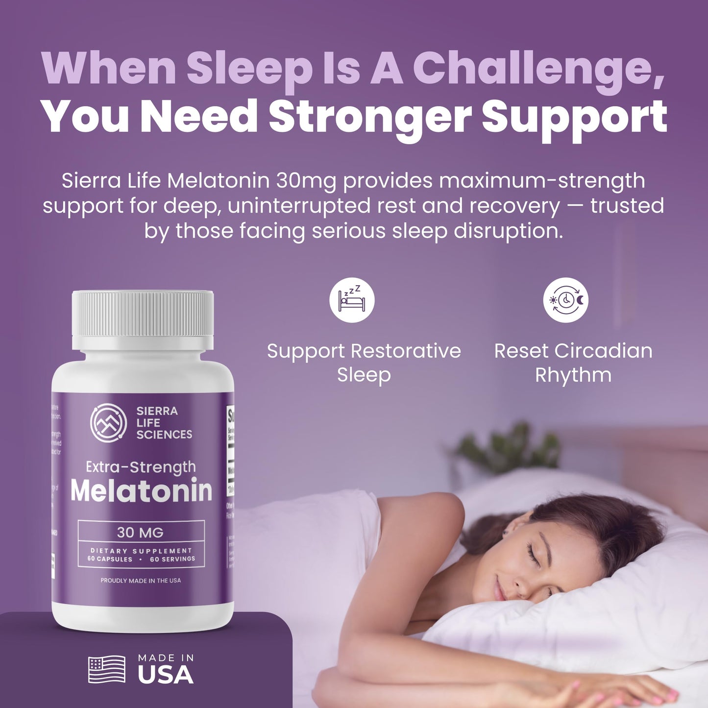 SIERRA LIFE SCIENCES Melatonin 30mg High Dose Extra Strength 120 Capsules