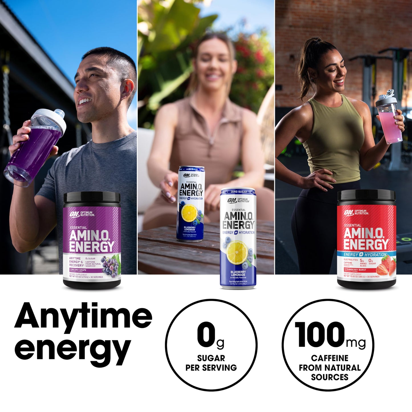 Optimum Nutrition Amino Energy Pre Workout with Green Tea, BCAA, Amino Acids, Keto Friendly, Green Coffee Extract, Energy Powder, 9.5 Ounce