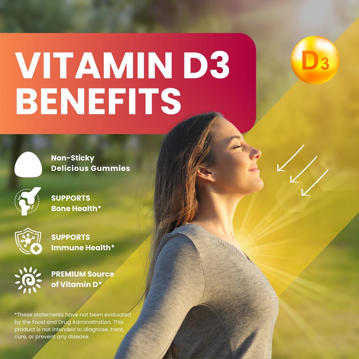 Zaytun Vitamins Vitamin D3 2000 IU Gummies, 90 Count