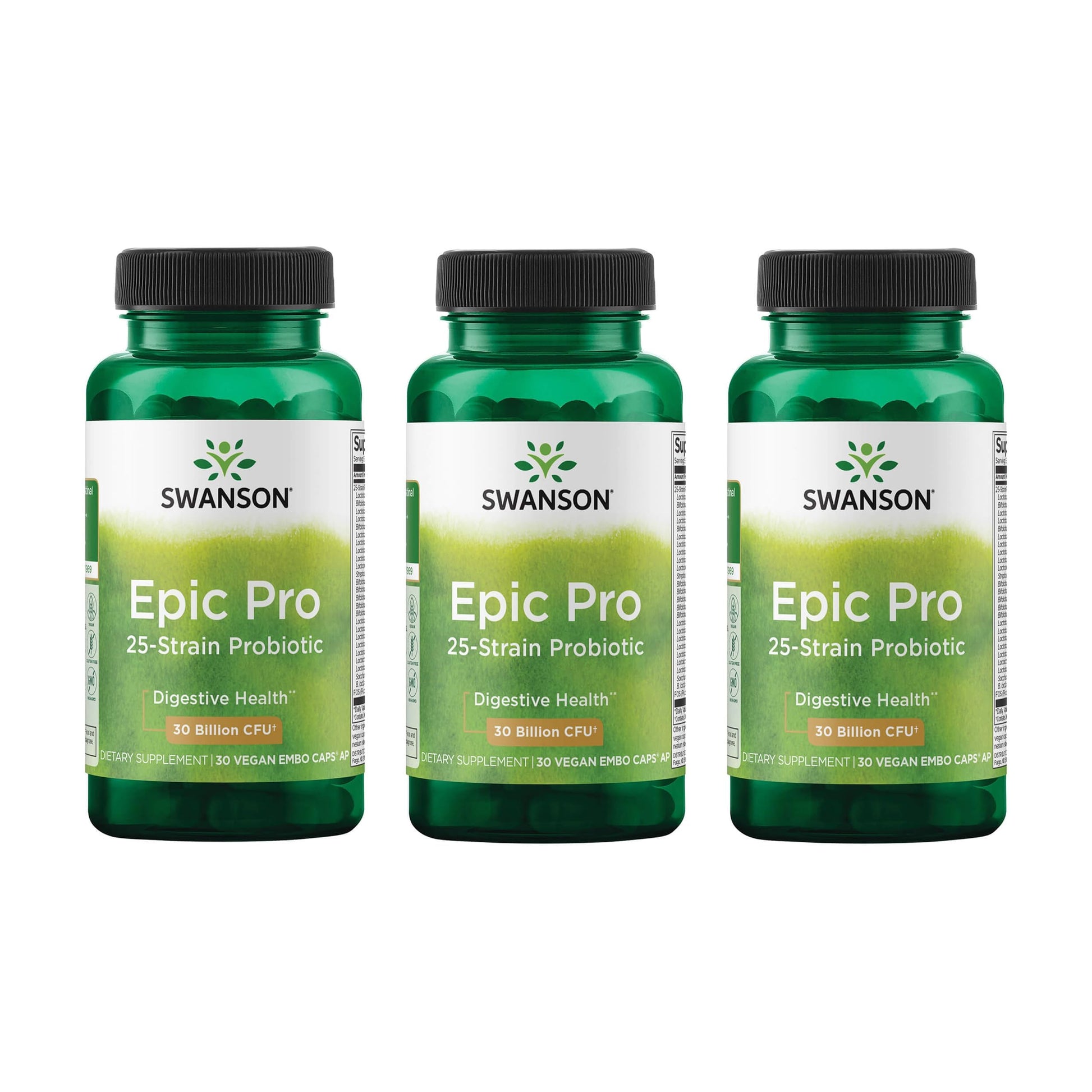 Swanson Epic-Pro 25-Strain Probiotic with Prebiotic FOS, 90 Capsules