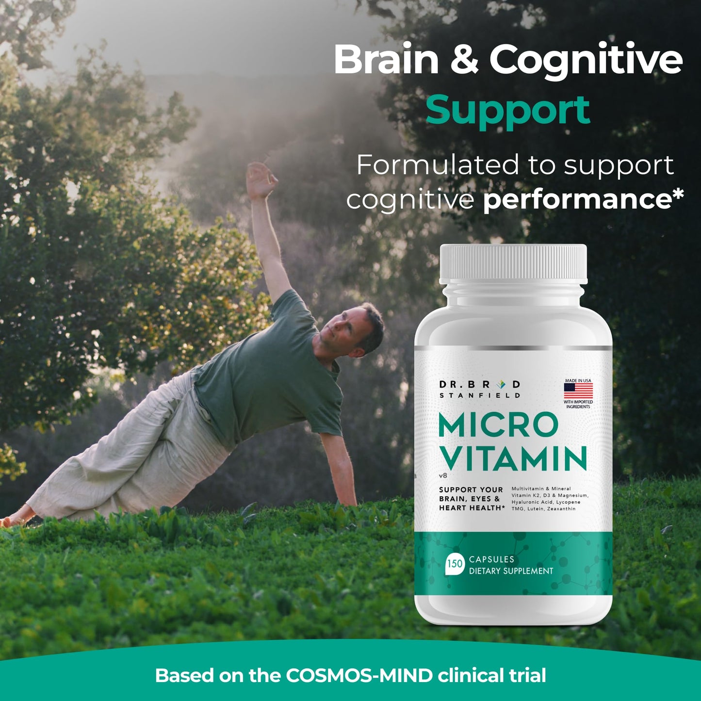 Dr Brad Stanfield MicroVitamin Methylated Multivitamin + Lutein/Zeaxanthin + D3/K2 Capsule 150