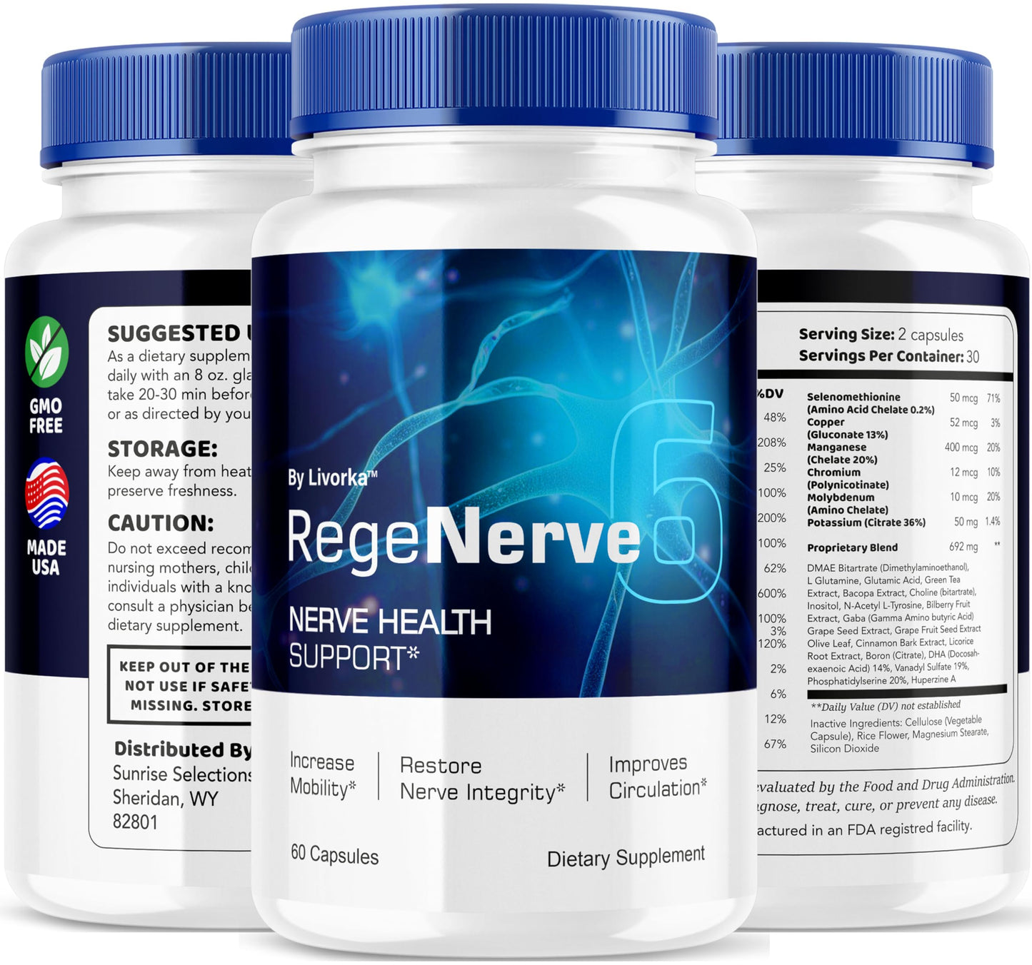 LIVORKA RegeNerve 6 Capsules, 300 Capsules