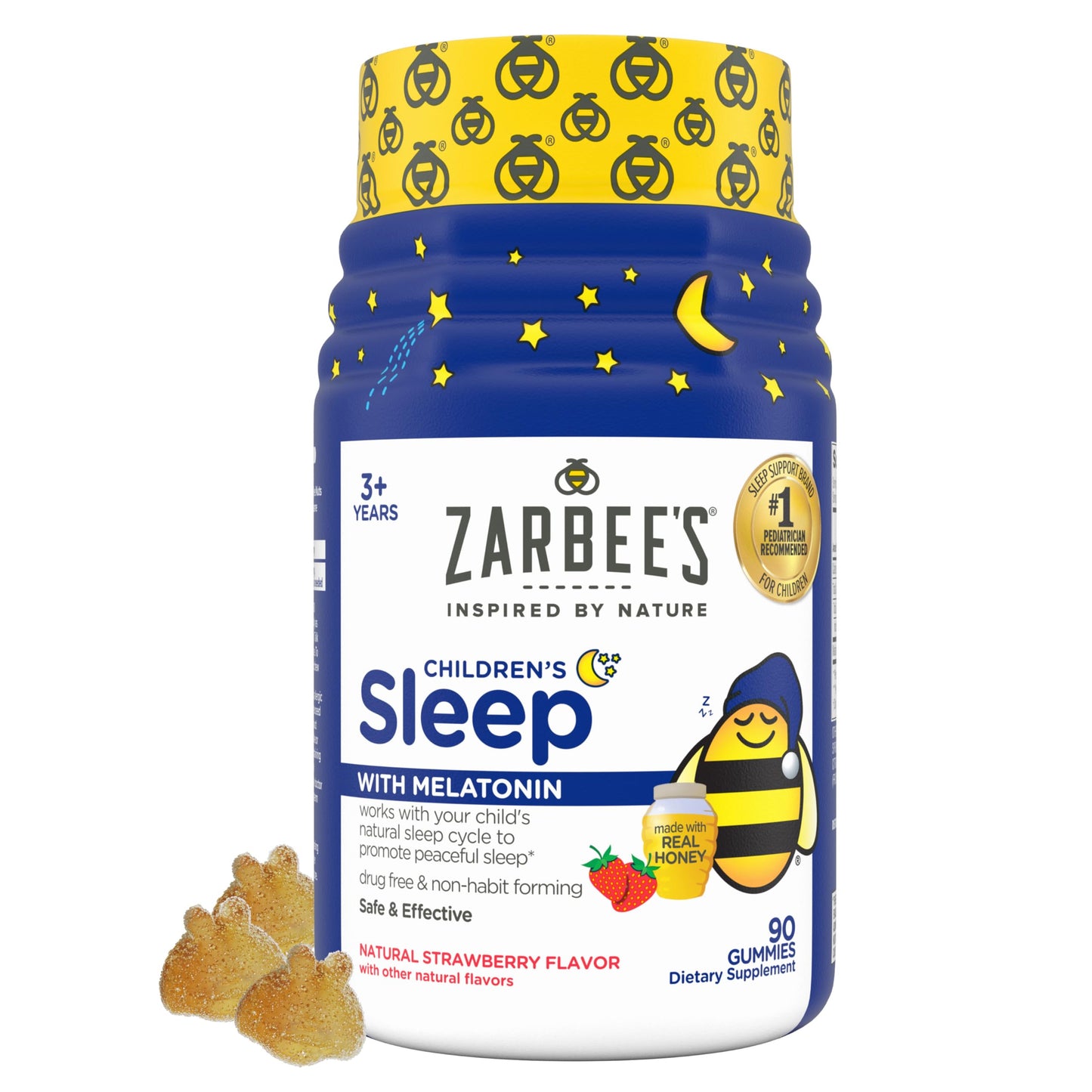 Zarbee's Kids Melatonin Gummies, 1mg Melatonin, 90 Count