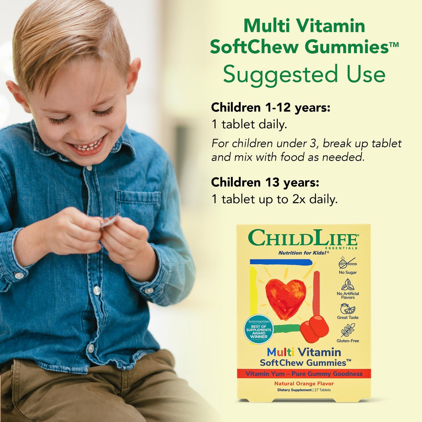 CHILDLIFE ESSENTIALS Kids Multivitamin SoftChew Gummies, 27 Count