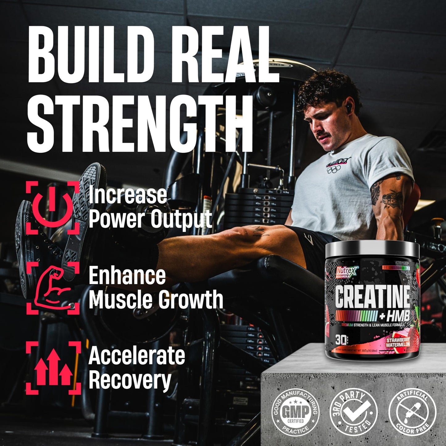Nutrex Research Creatine HMB Powder, 10.58 Ounce