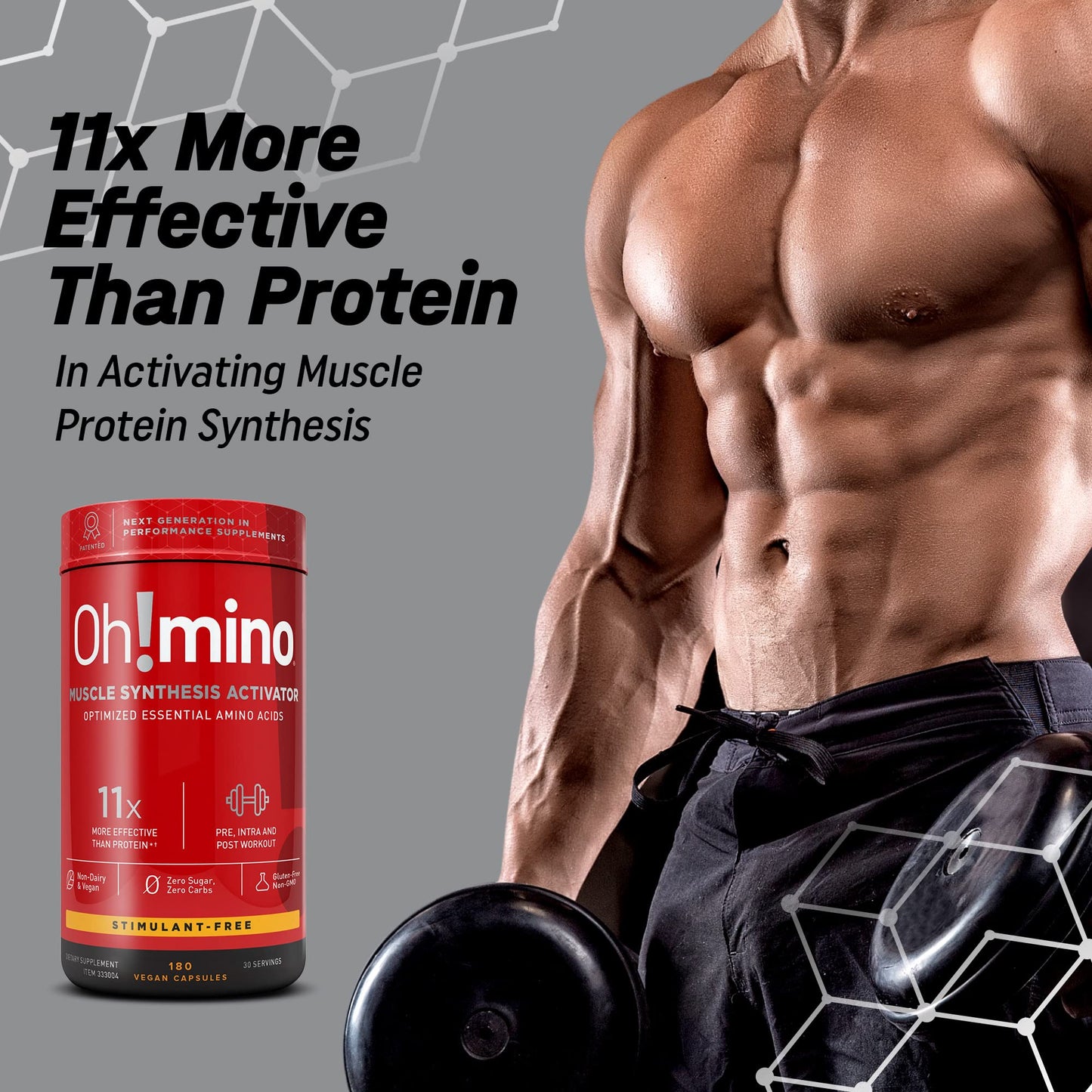 Oh!mino BCAA + EAA Amino Acid Supplement, Capsules, 180