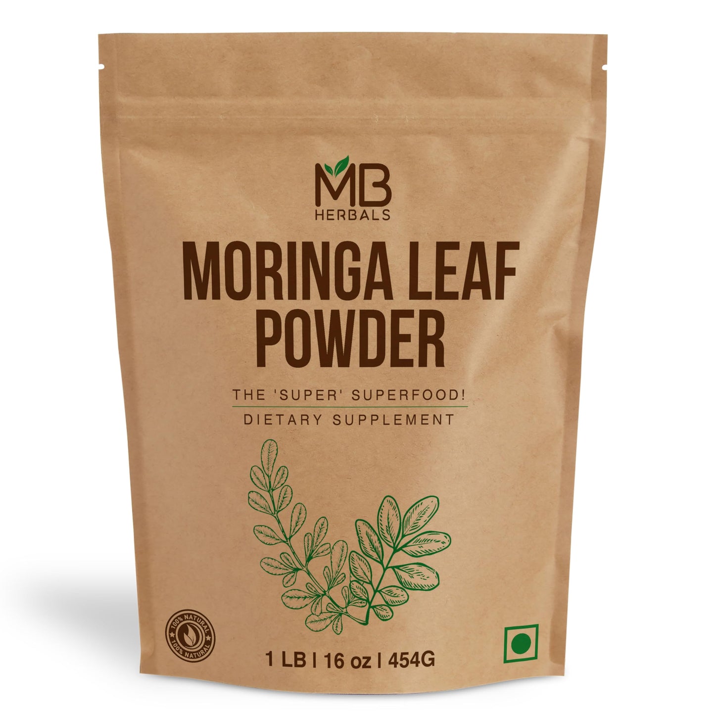 MB Herbals Moringa Leaf Powder 16 oz