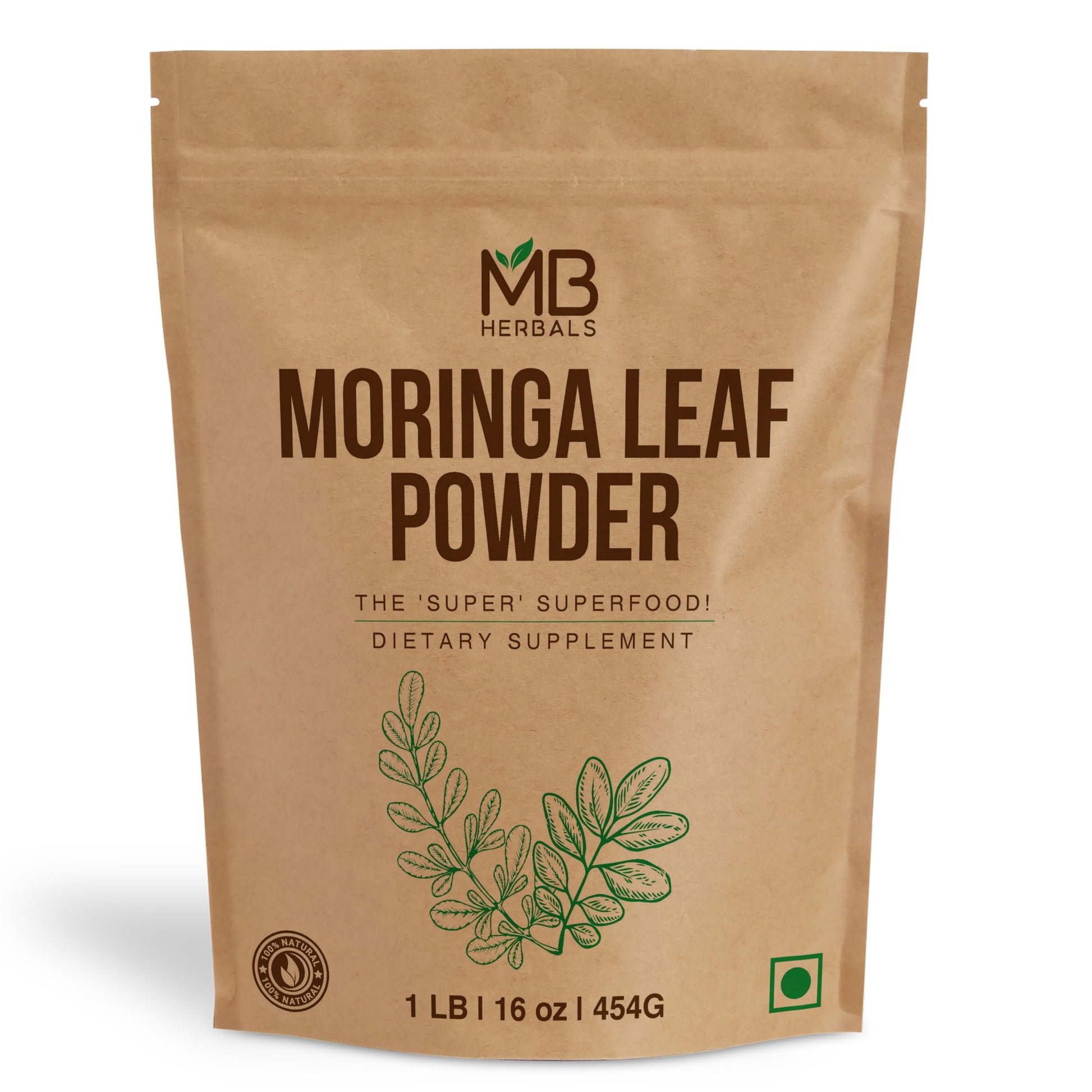 MB Herbals Moringa Leaf Powder 16 oz