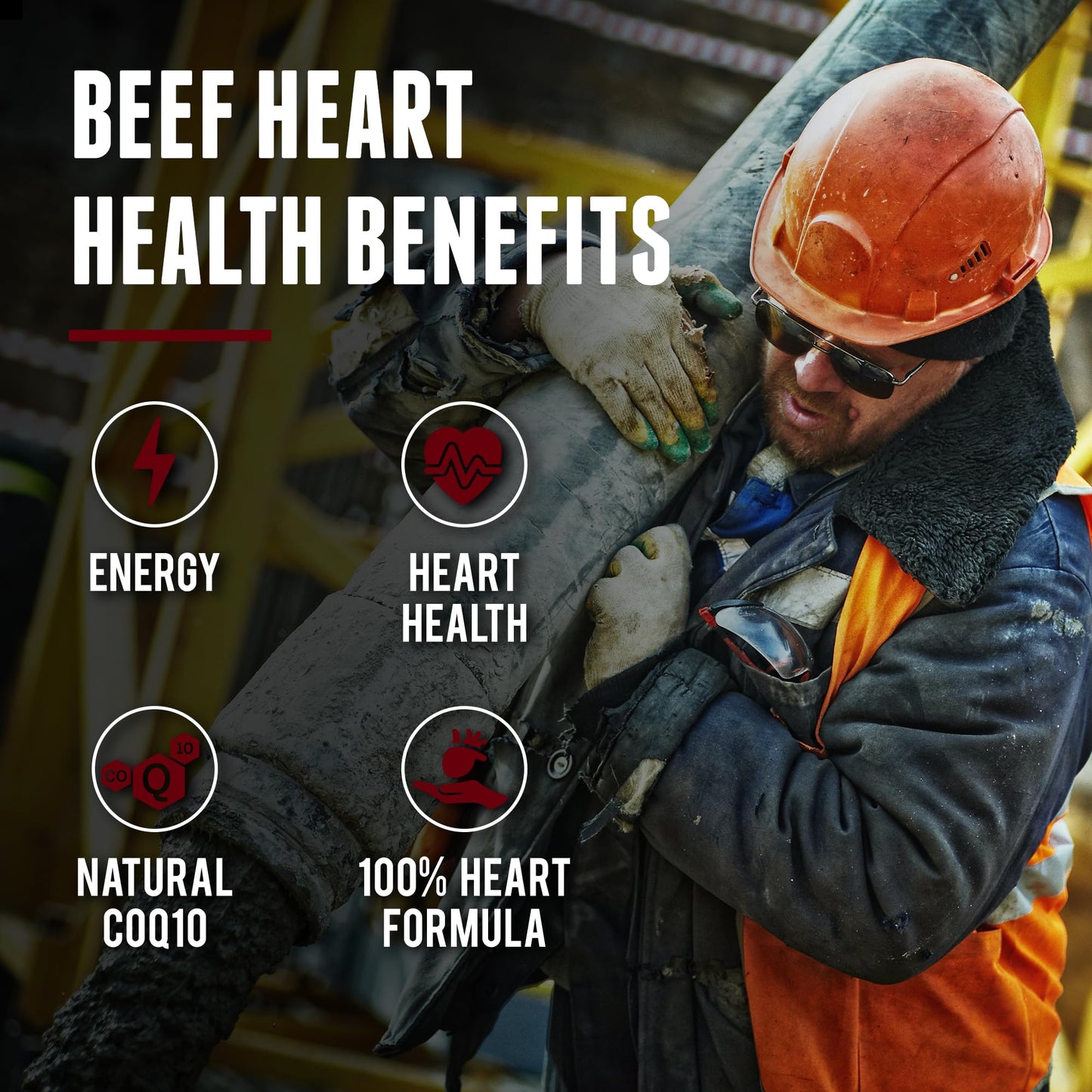One Earth Health Grass Fed Beef Heart - New Zealand Sourced Heart, 200 Capsules