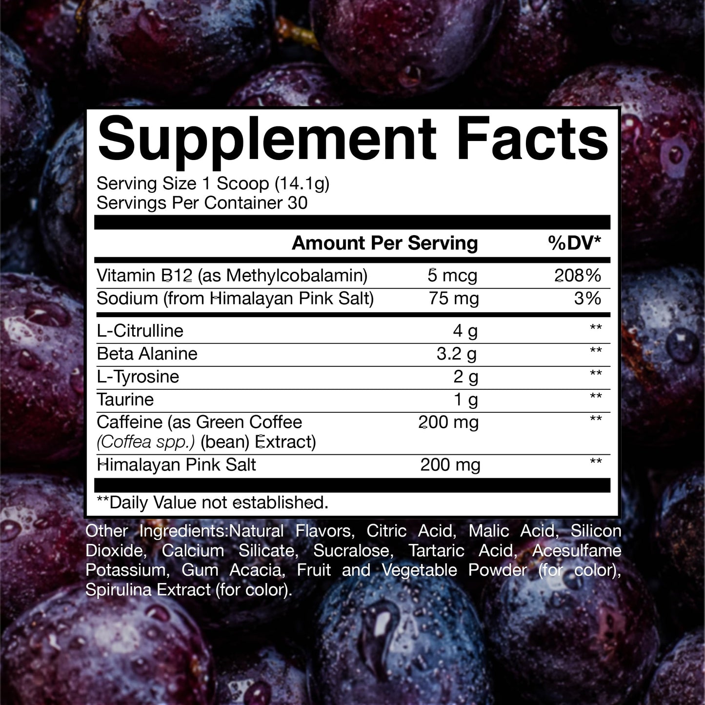 RAW Essential Pre-Workout Powder (Grape) 14.92 Ounce