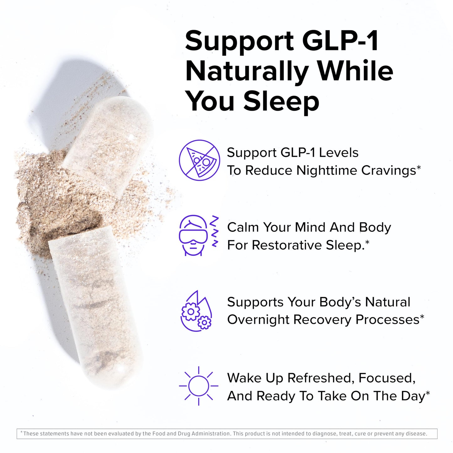 InnoSupps Night Shred GLP-1 Supplement Weight Loss - Night Time Fat Burner - Appetite Suppressant, Sleep & Metabolism Support with Ashwagandha, Akkermansia, Melatonin, GABA, 60 Capsules