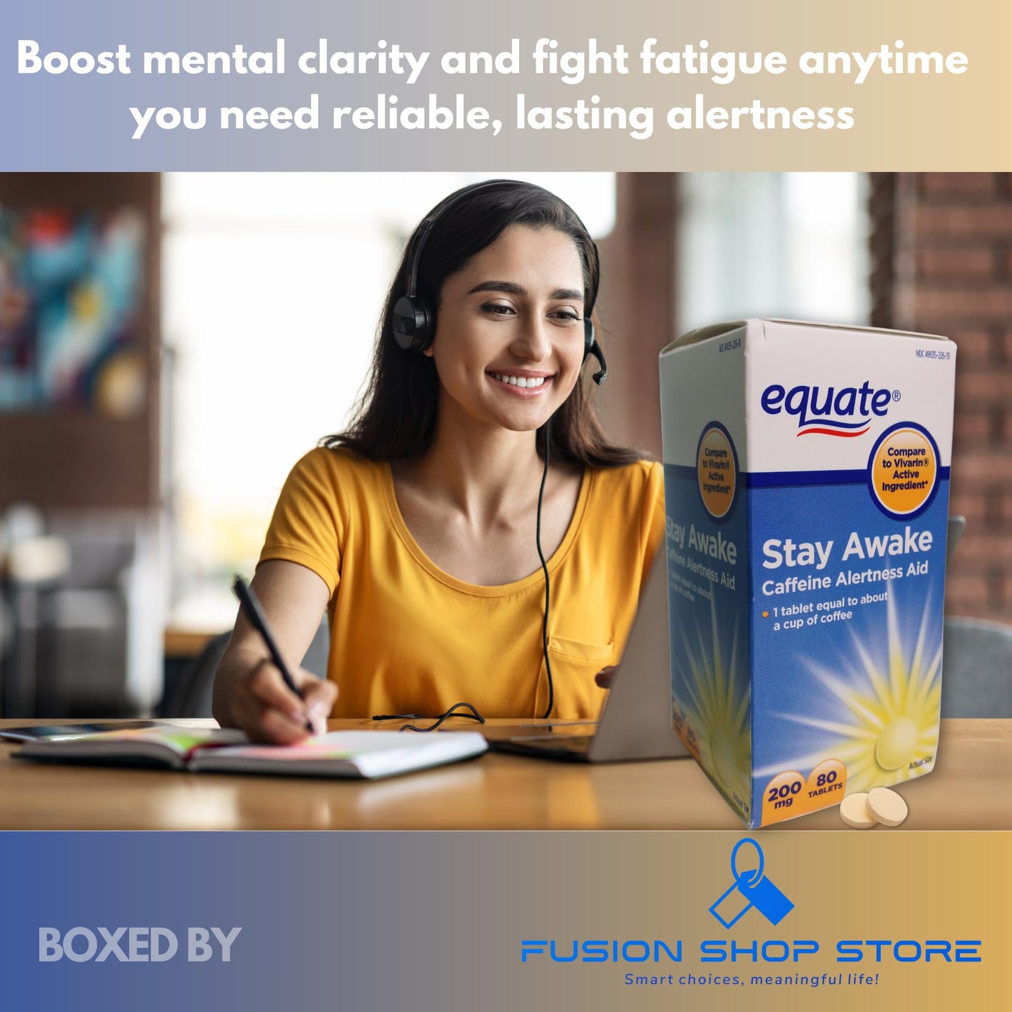 Fusion Shop Store Caffeine Stay Awake 200mg 80 Tablets