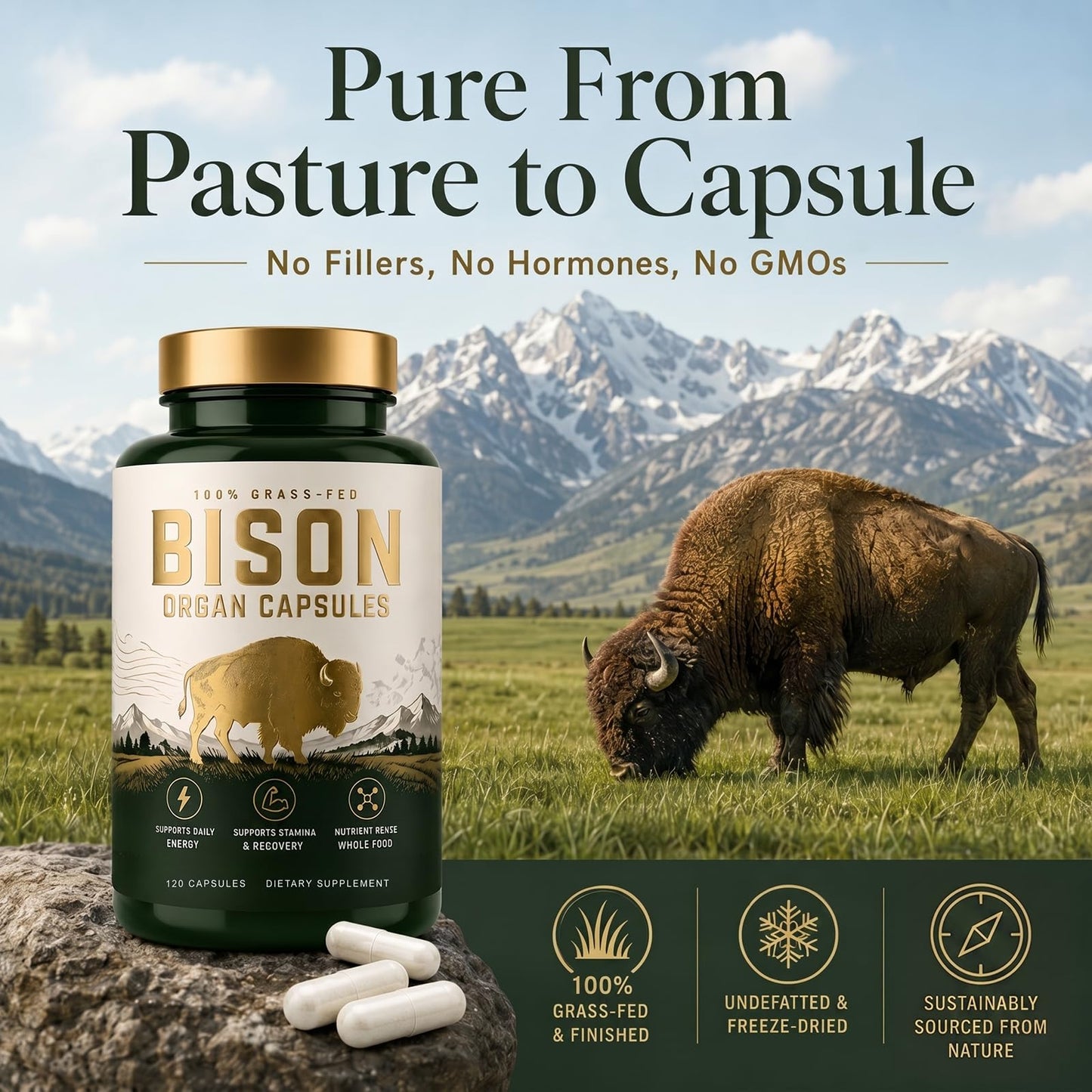 ORITICA Bison Organ Capsules Softgel 120