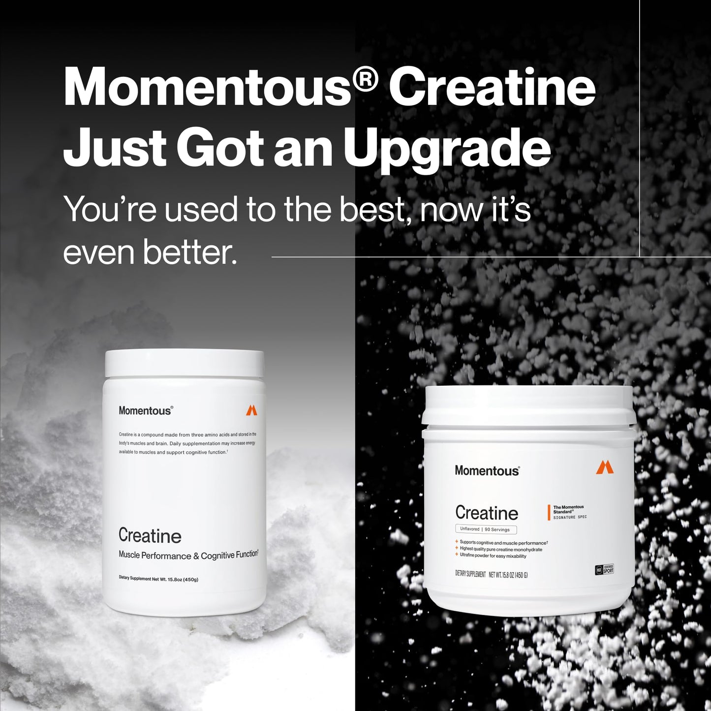 Momentous Creatine Monohydrate Powder, 90 Servings