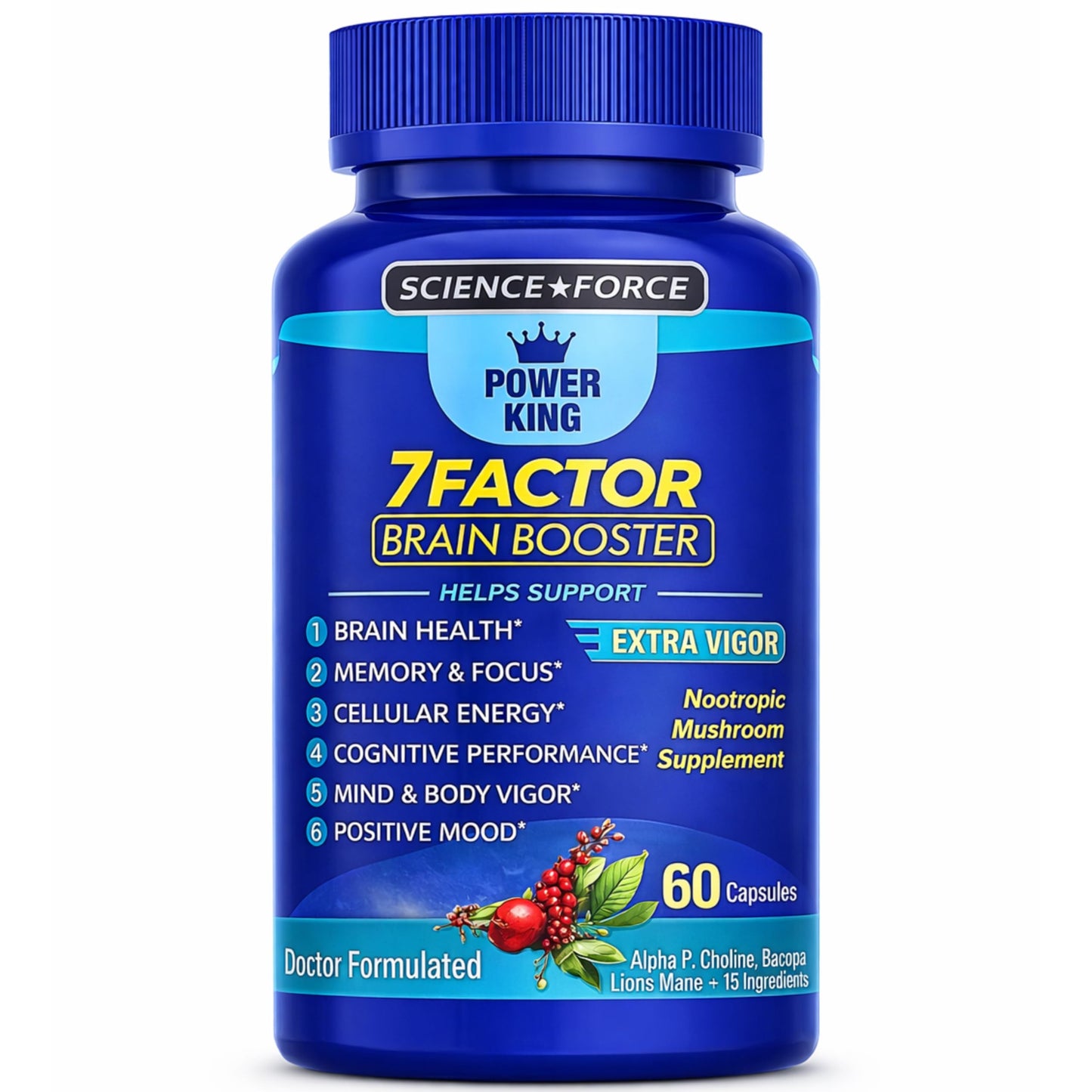 Science Force Brain Supplements for Memory & Focus Nootropic Brain Health Capsule 60 Count