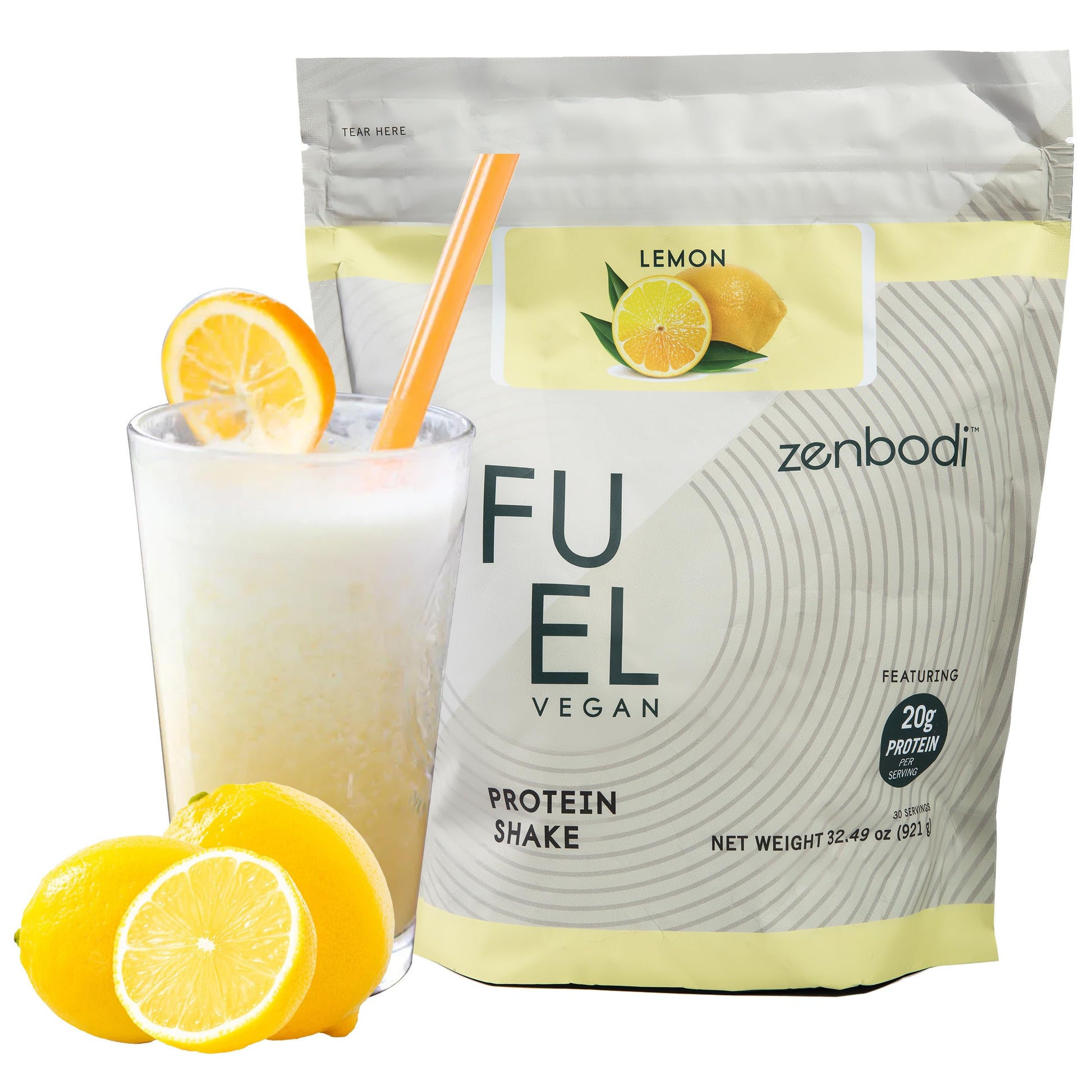 zenbodi Fuel Vegan Pea Protein Powder Lemon, 32 Servings, 2 lb