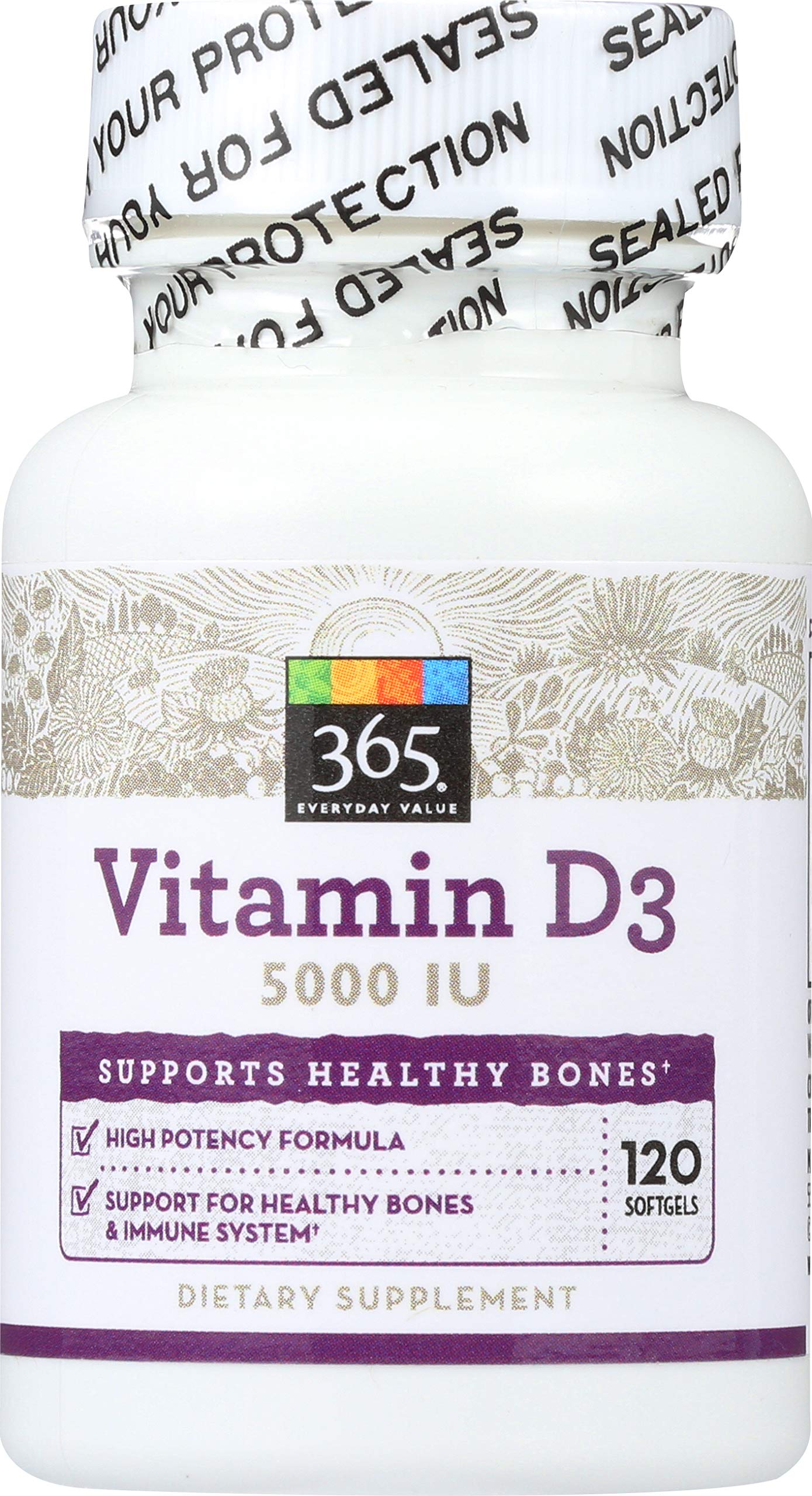 365 by Whole Foods Market Vitamin D3 Softgels 120