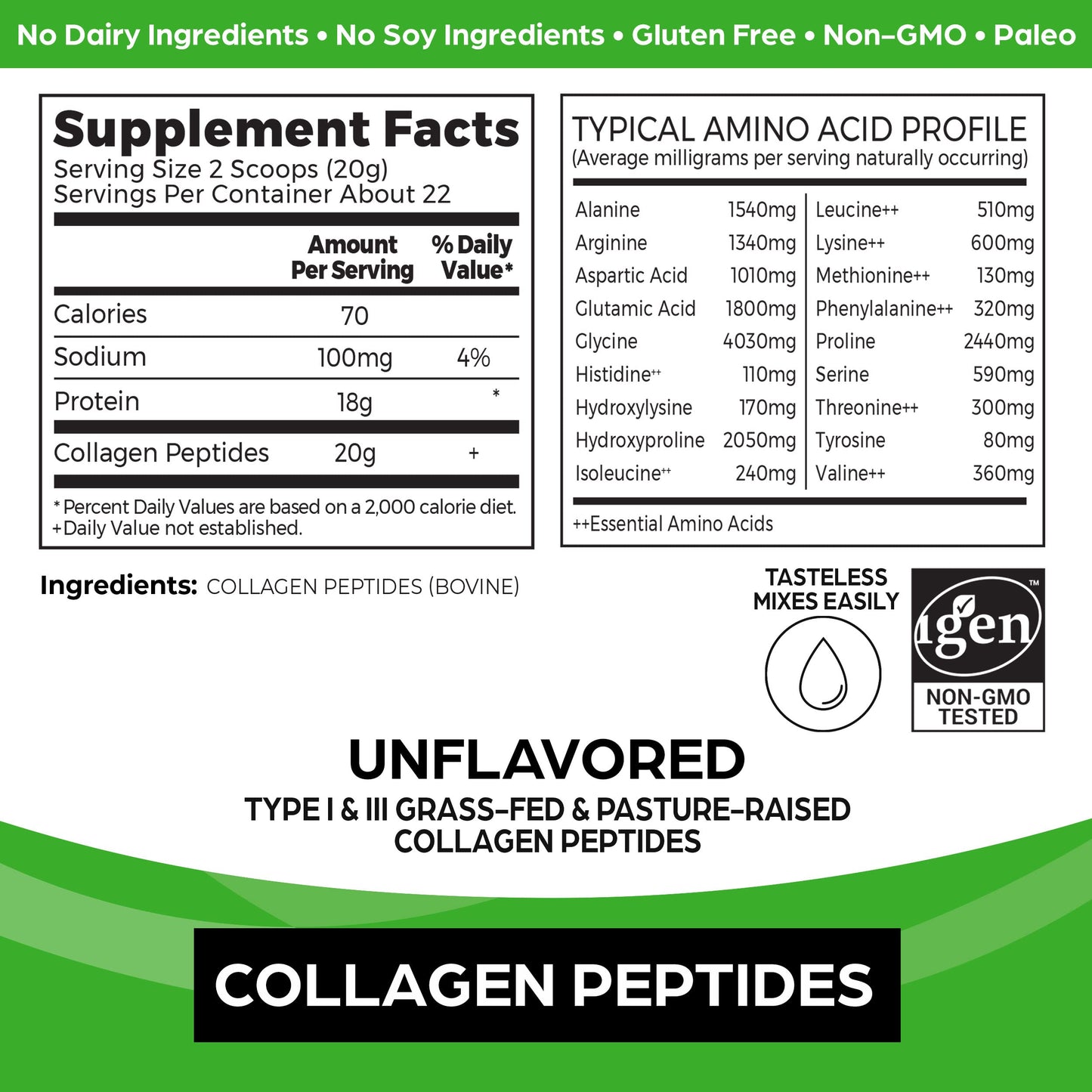 Orgain Hydrolyzed Collagen Powder, 100