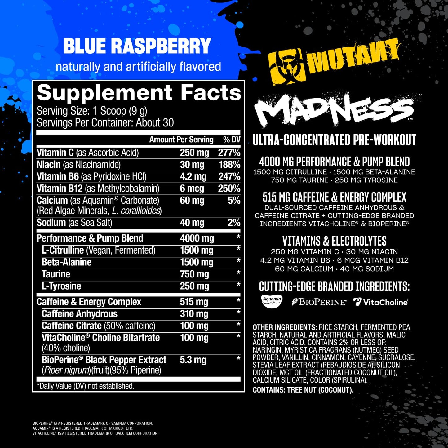 Mutant Madness Pre Workout Powder, 9.52 Ounces
