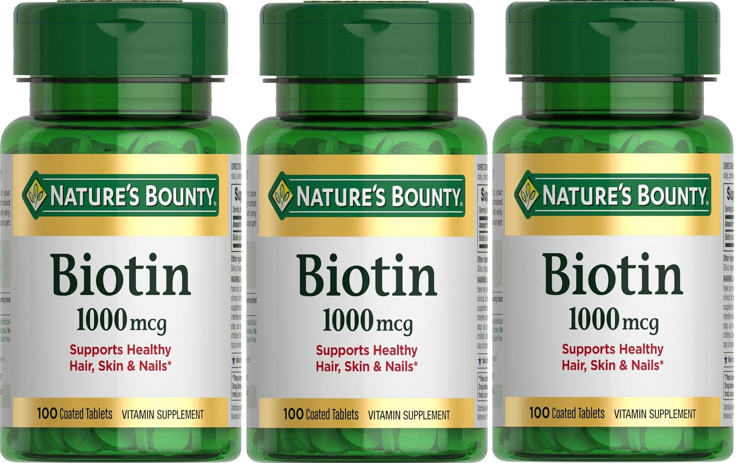 Nature's Bounty Biotin 1000 mcg Tablets, 300 Tablets