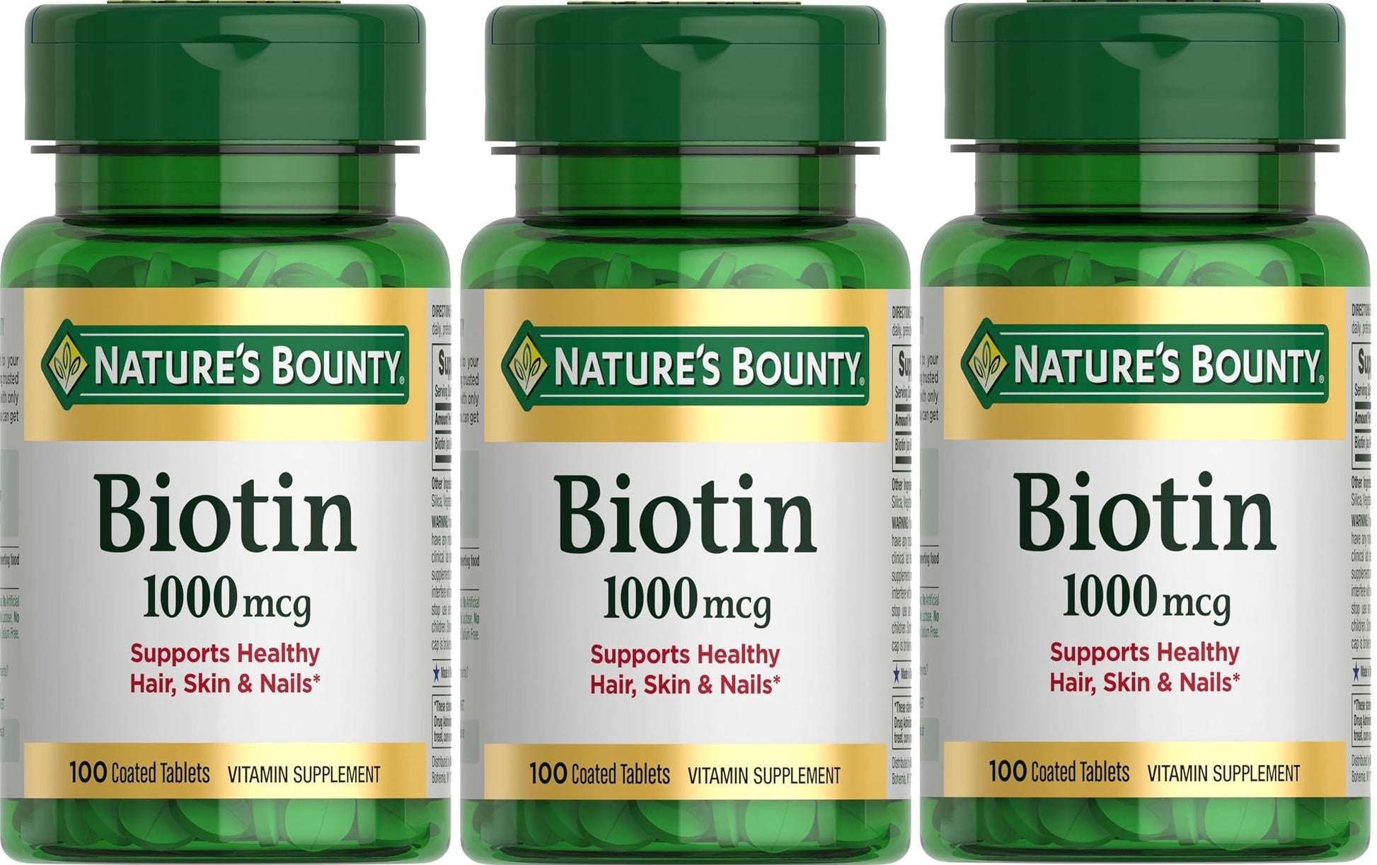 Nature's Bounty Biotin 1000 mcg Tablets, 300 Tablets