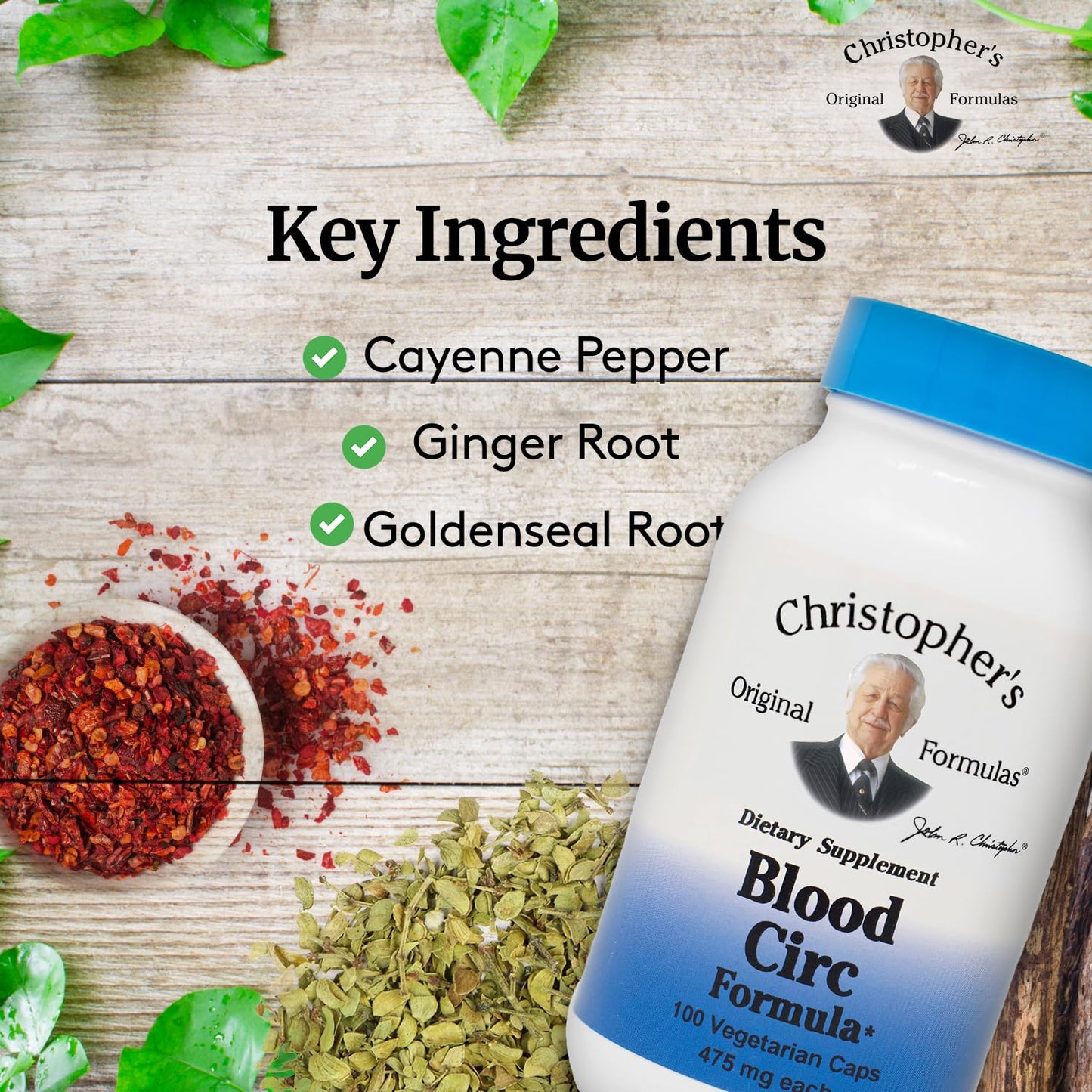 Christopher's Original Formulas Blood Circulation Formula Capsules, 100 Count
