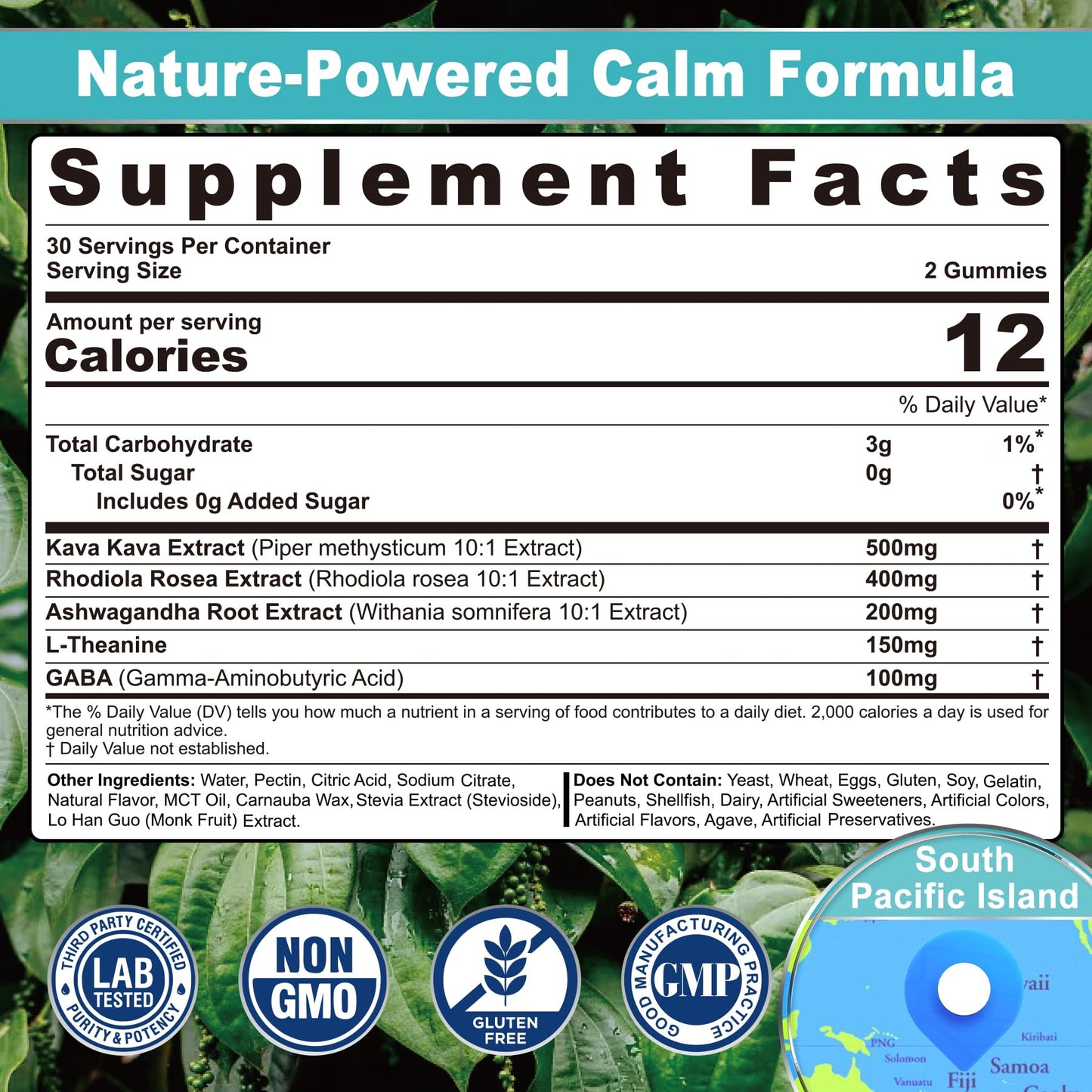 Nextdia Kava Kava Gummies + Ashwagandha + L-Theanine + GABA + Rhodiola Rosea, 100 Gummies
